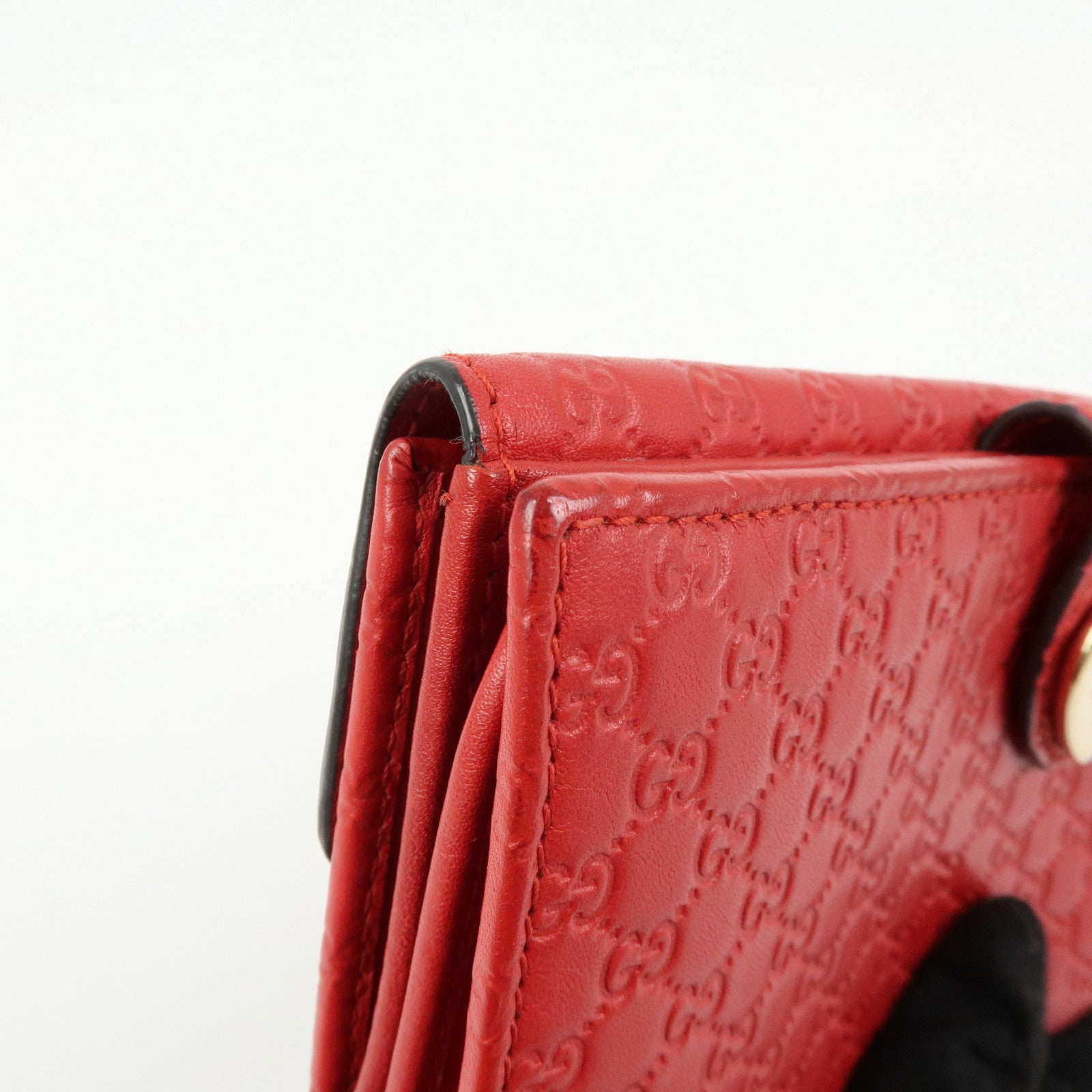 GUCCI Lovely Heart Microguccissima Leather Long Wallet Red 203550