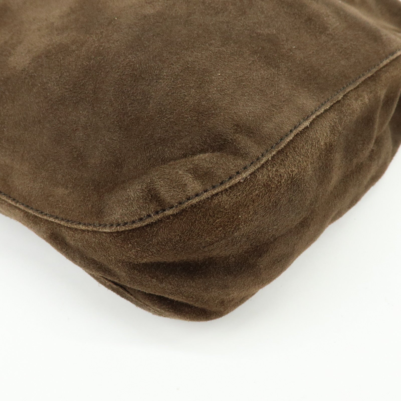 GUCCI Suede Leather Tote Bag Hand Bag Brown 95374