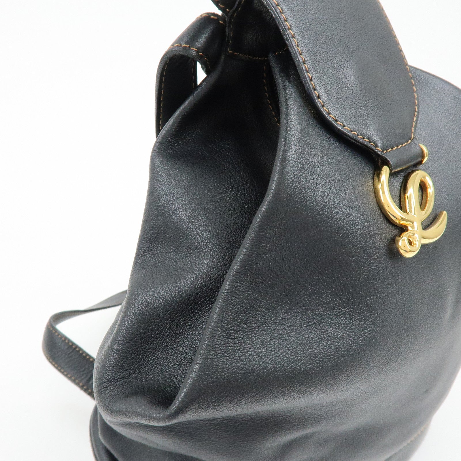 LOEWE Anton Leather Backpack Rucksuck Black