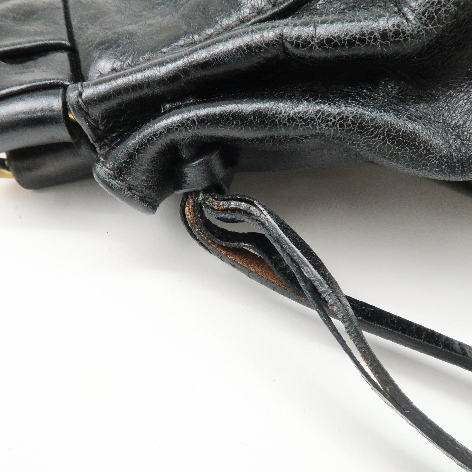 MIU MIU Patent Leather 2Way Tote Bag Shoulder Bag Black RT0383