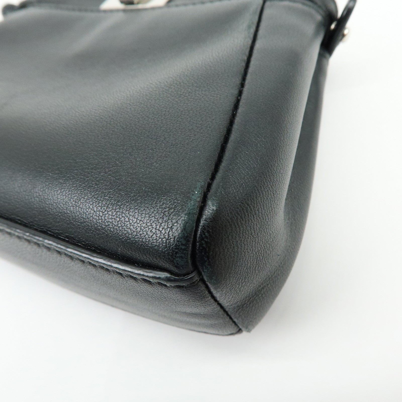 FENDI Micro Peekaboo Leather Flower Motif 2Way Shoulder Bag 8M0355