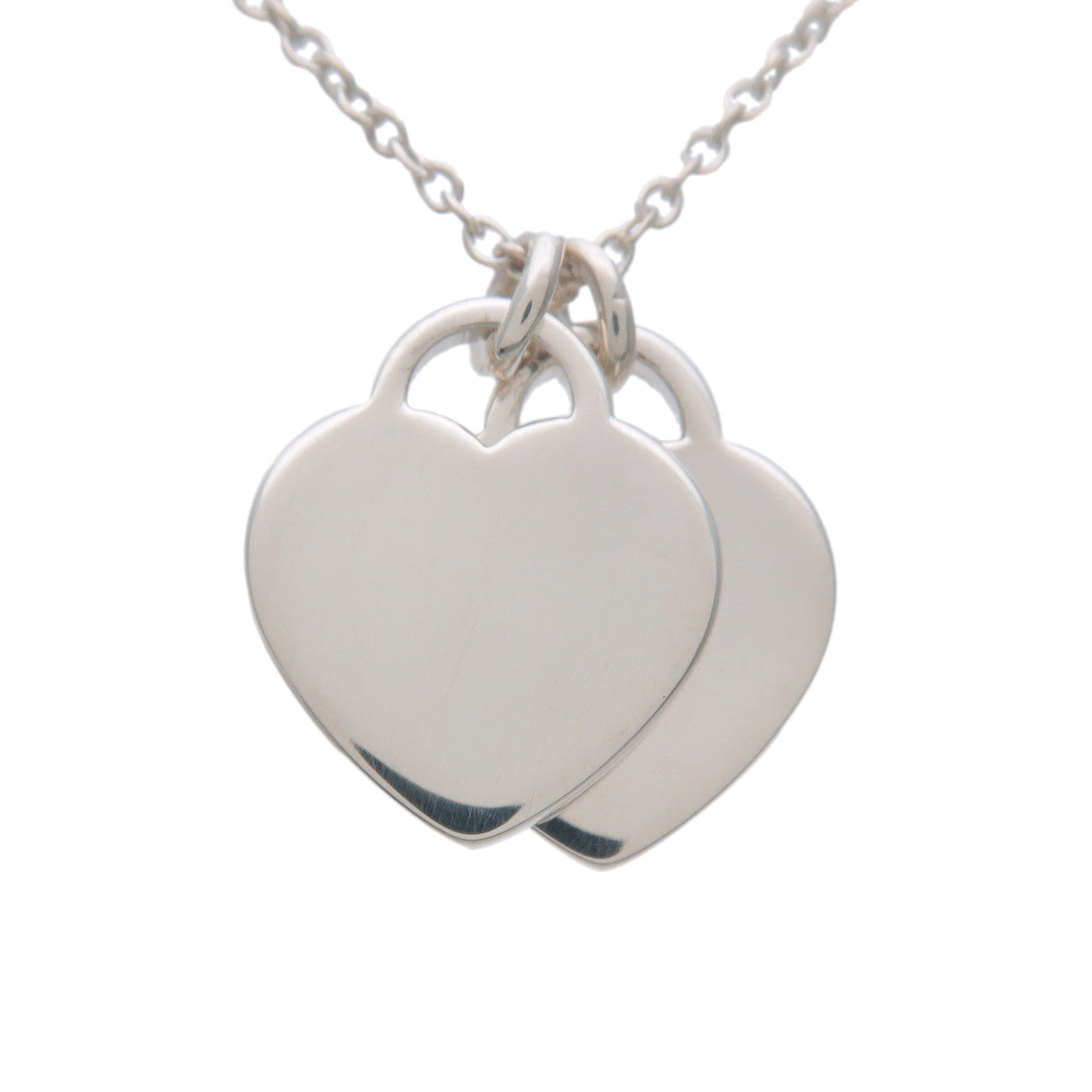 Tiffany & Co Return to Tiffany Mini Double Heart Tag Necklace SV925