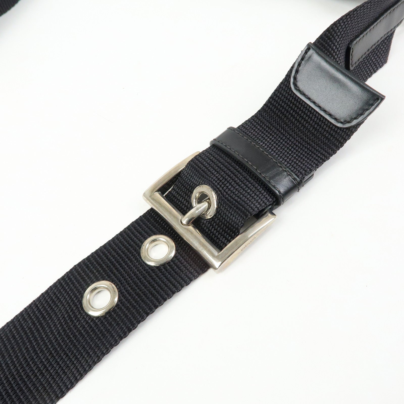 PRADA Triangle Logo Nylon Shoulder Crossbody Bag Black BT0326