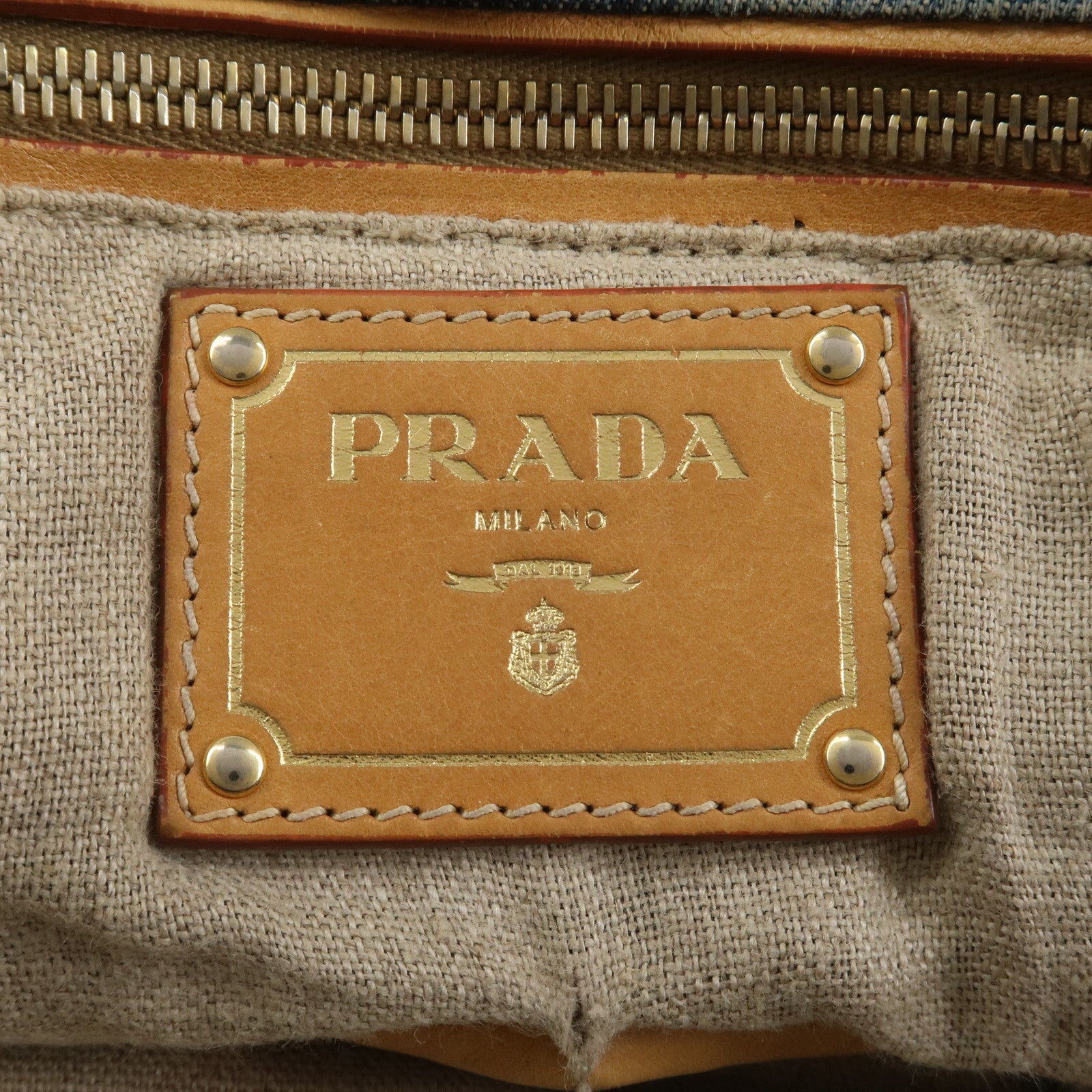 PRADA Denim 2Way Bag Hand Bag Shoulder Bag Tote Bag Blue BN2070