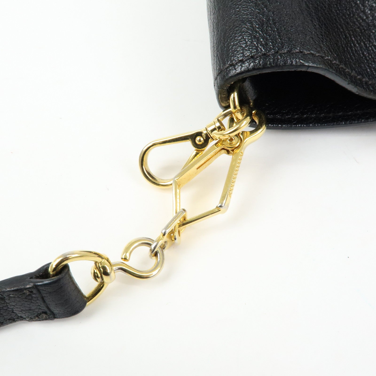 MIU MIU Madras Leather 2Way Bag Hand Bag Shoulder Bag Black