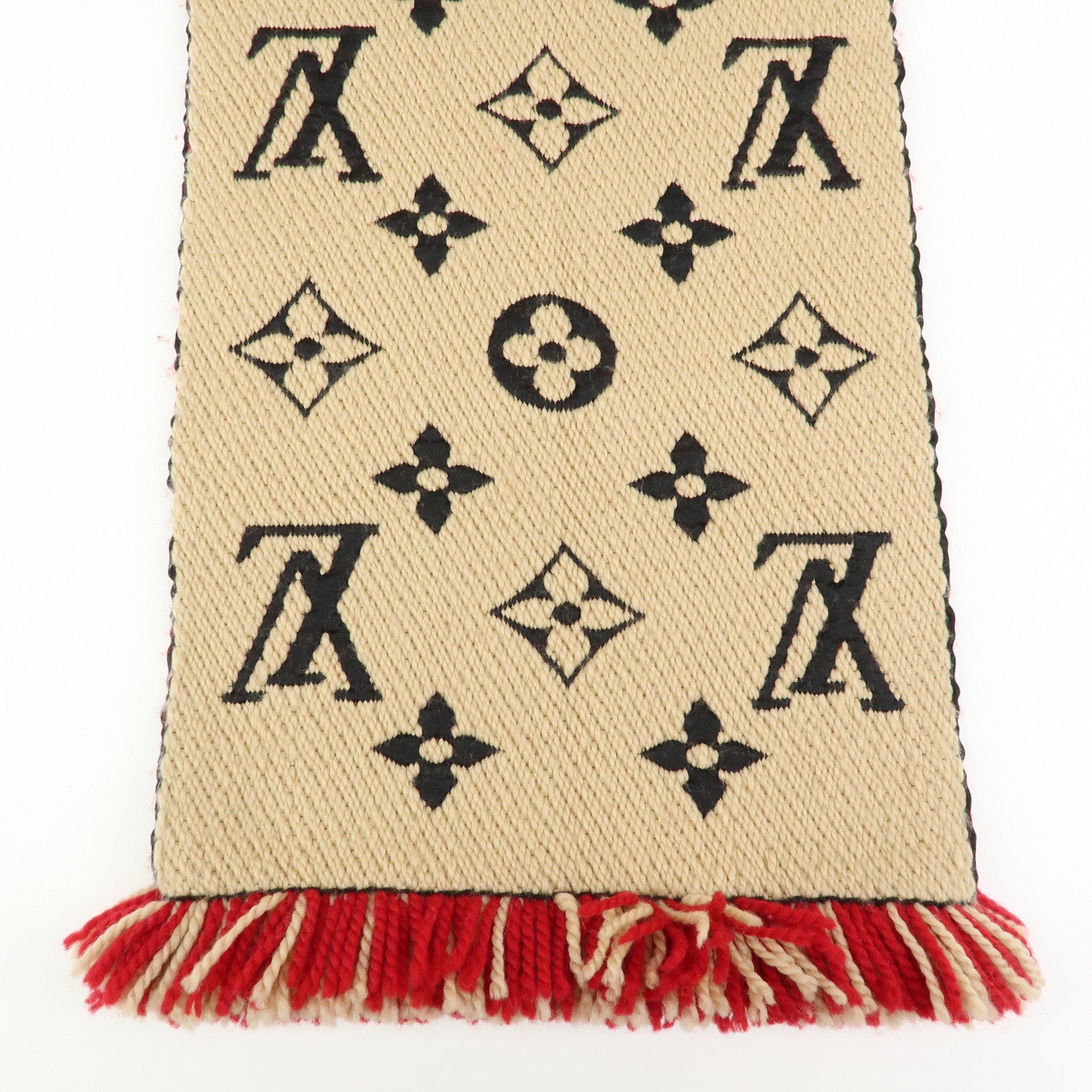 Louis Vuitton Monogram Echarpe Logomania Scarf Beige Red M73886