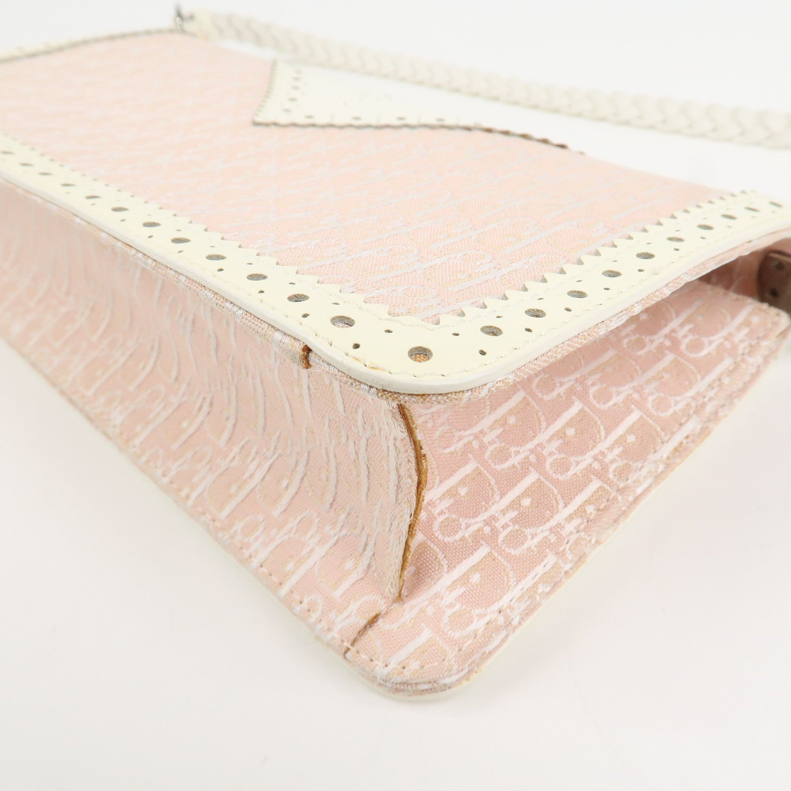 Christian Dior Trotter Canvas Leather Hand Bag Shoulder Bag Pink