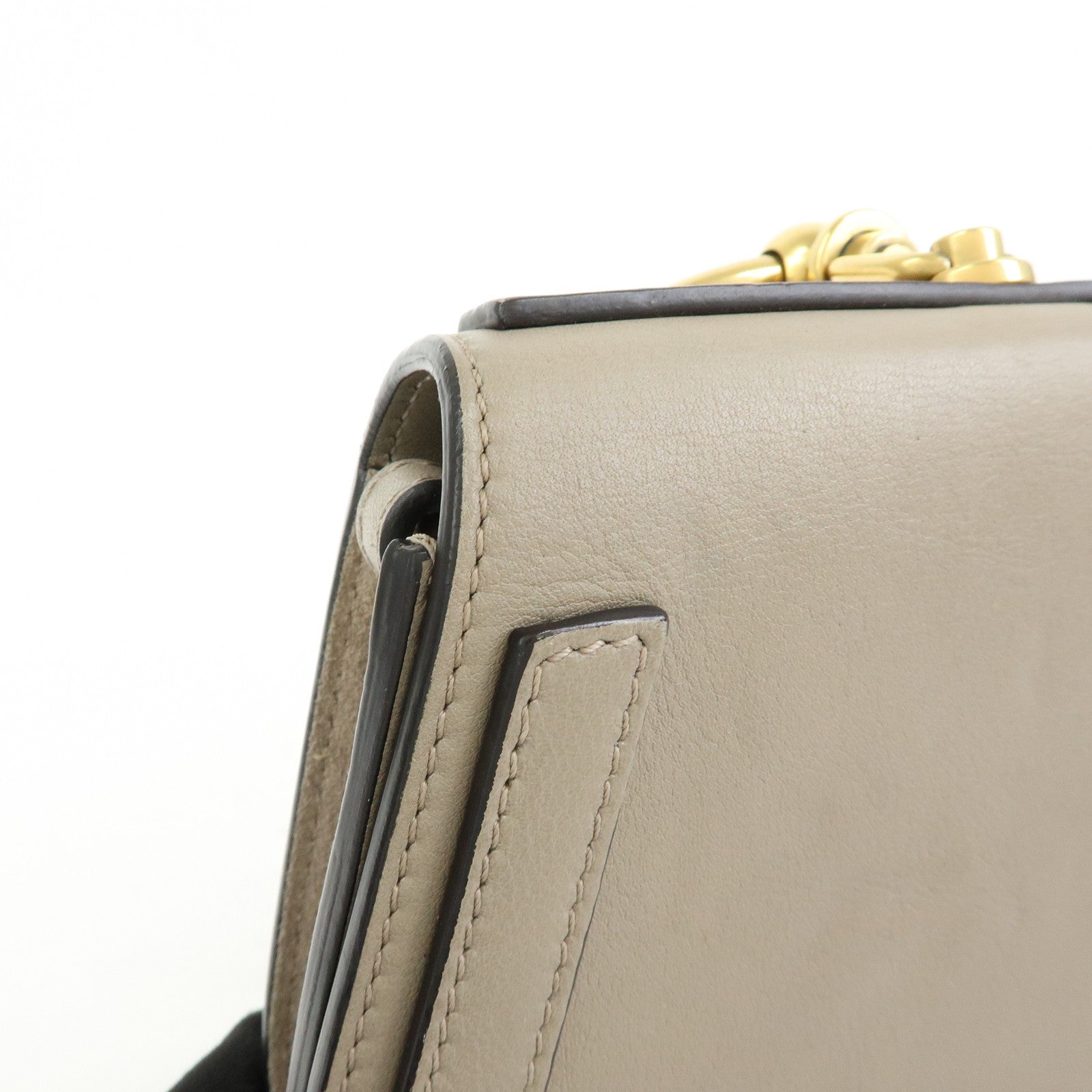 Chloe Nile Leather 2Way Bag Shoulder Bag Hand Bag Greige