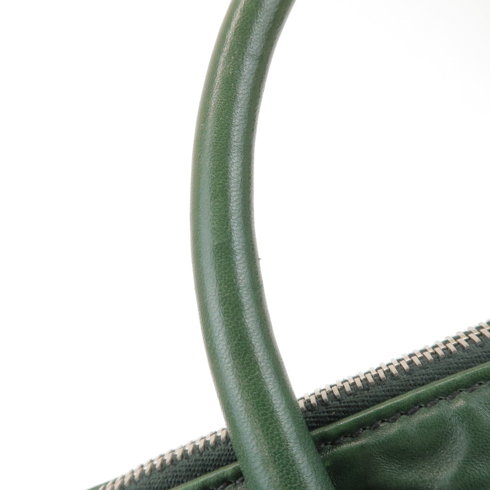 PRADA Triangle Logo 2Way Leather Hand Bag Shoulder Bag Green