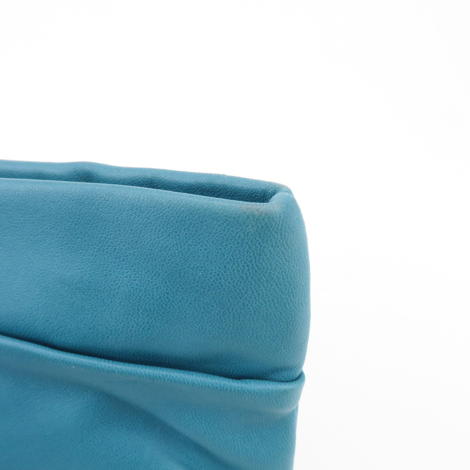 VALENTINO Leather Ribbon Clutch Bag Hand Bag Pouch Blue Used