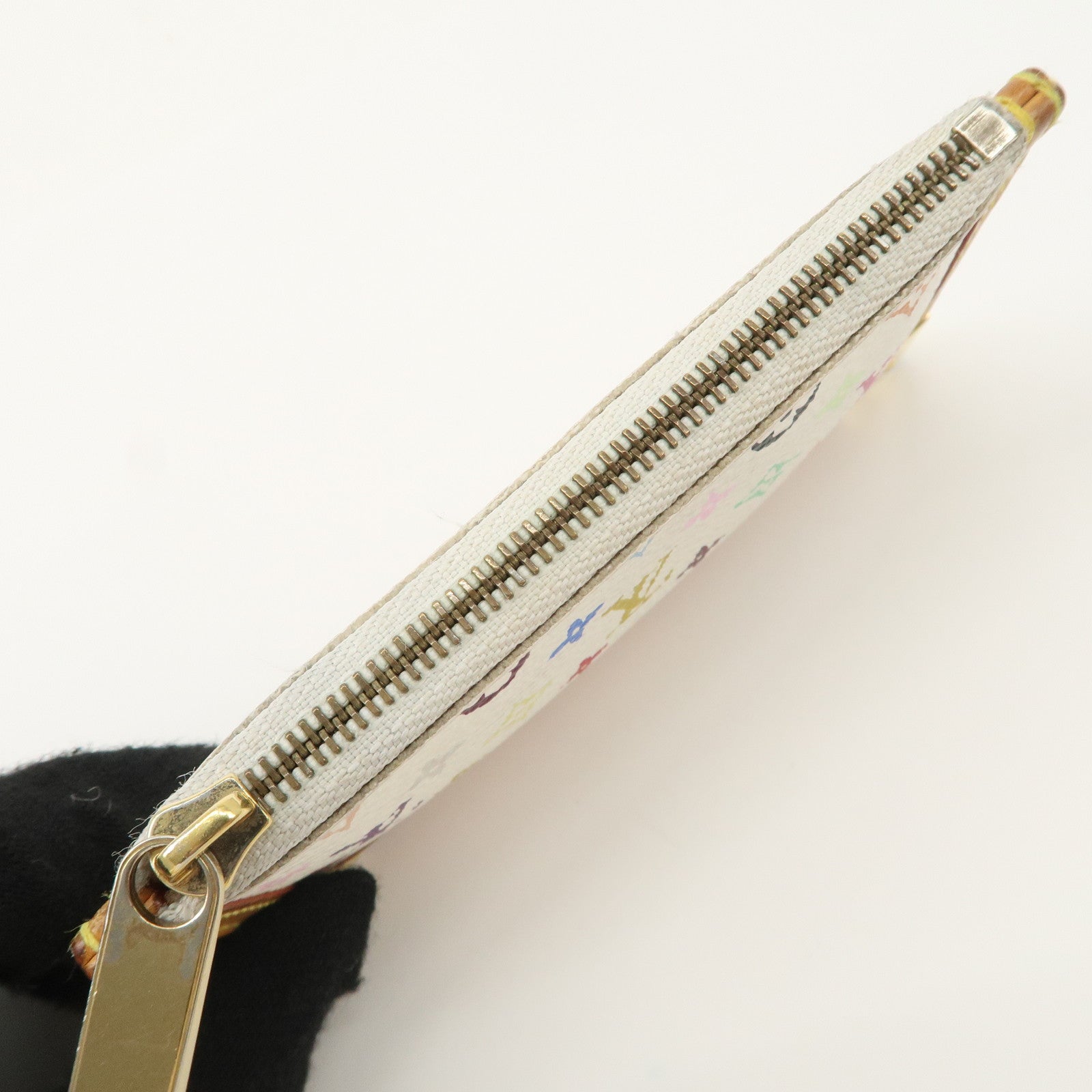 Louis Vuitton Monogram Multicolor Pochette Cles Coin Case Blanc M92655 Used