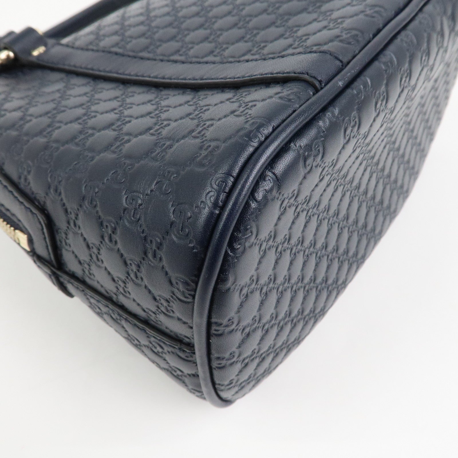 GUCCI Micro Guccissima Leather 2Way Hand Shoulder Bag Navy 449654