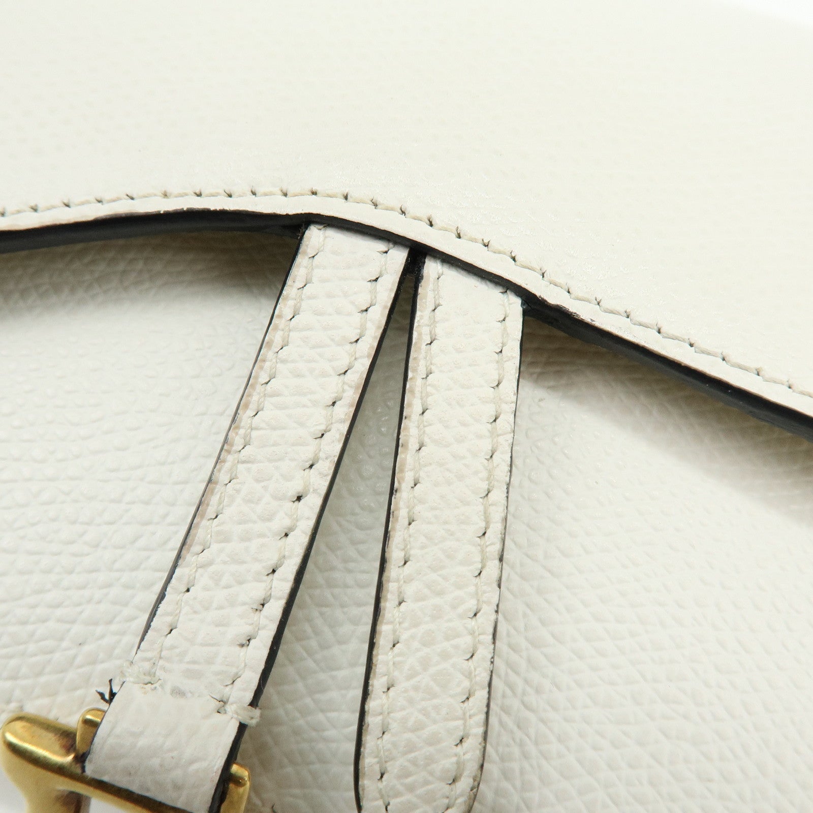 Christian Dior Saddle Calf Leather Waist Pouch Body Bag White
