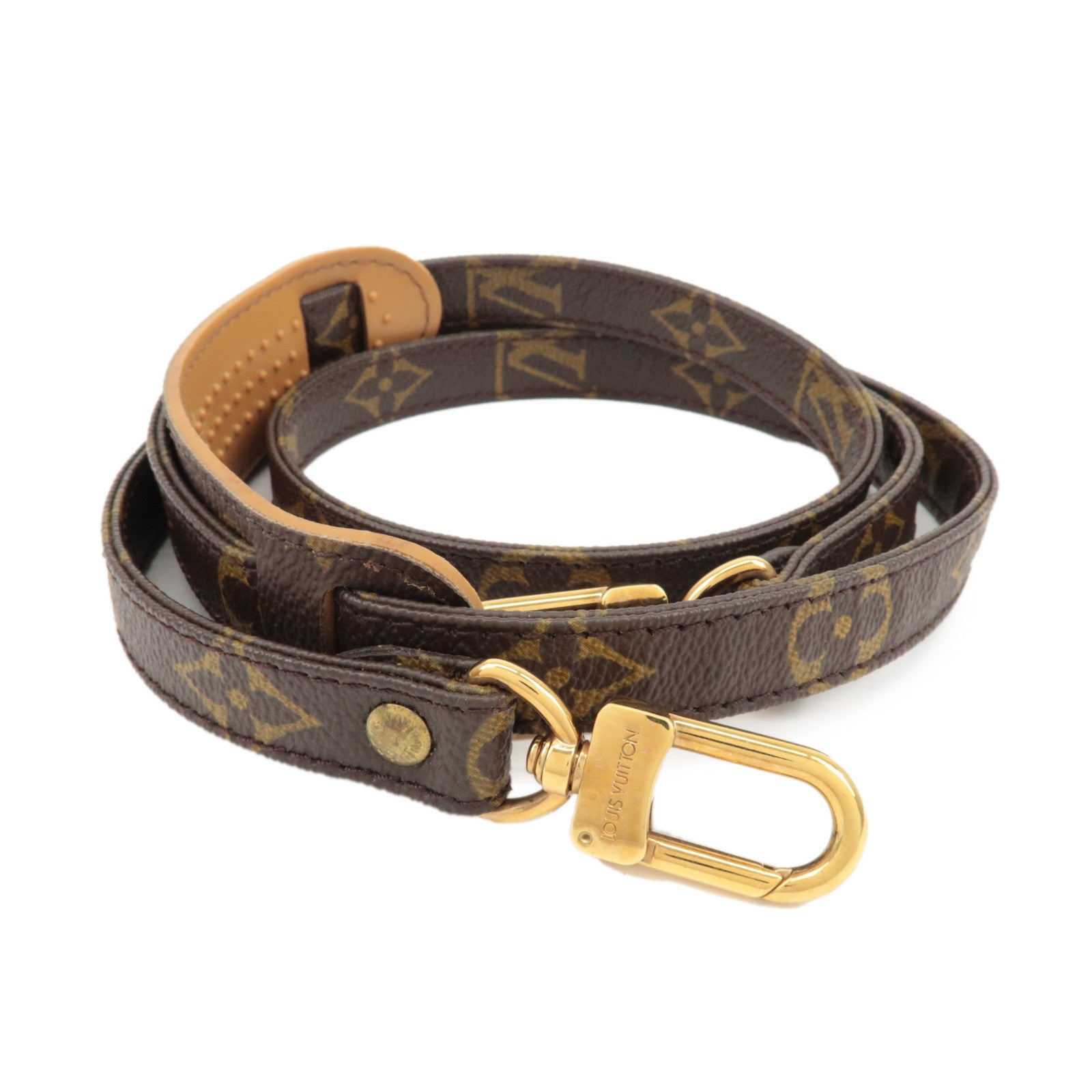 Louis Vuitton Monogram Canvas Shoulder Strap120cm Brown J75010 Used