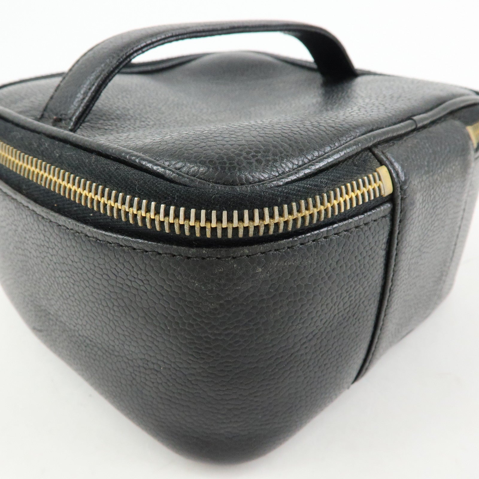 CHANEL COCO Mark Caviarskin Hand Bag Vanity Case Black A01997
