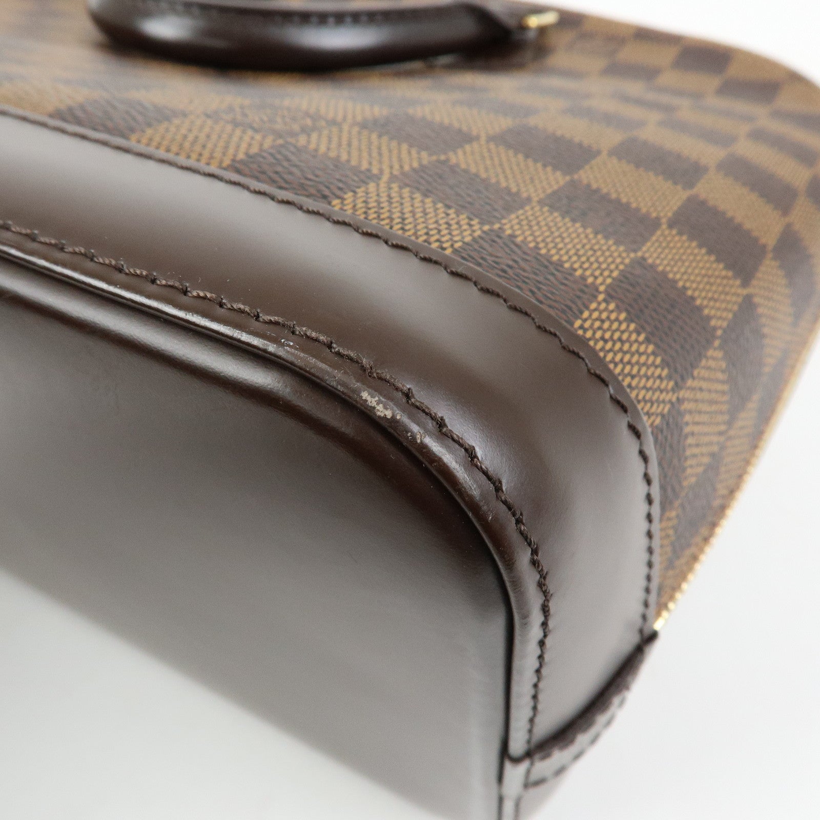 Louis Vuitton Damier Canvas Leather Alma PM Hand Bag Brown N51131