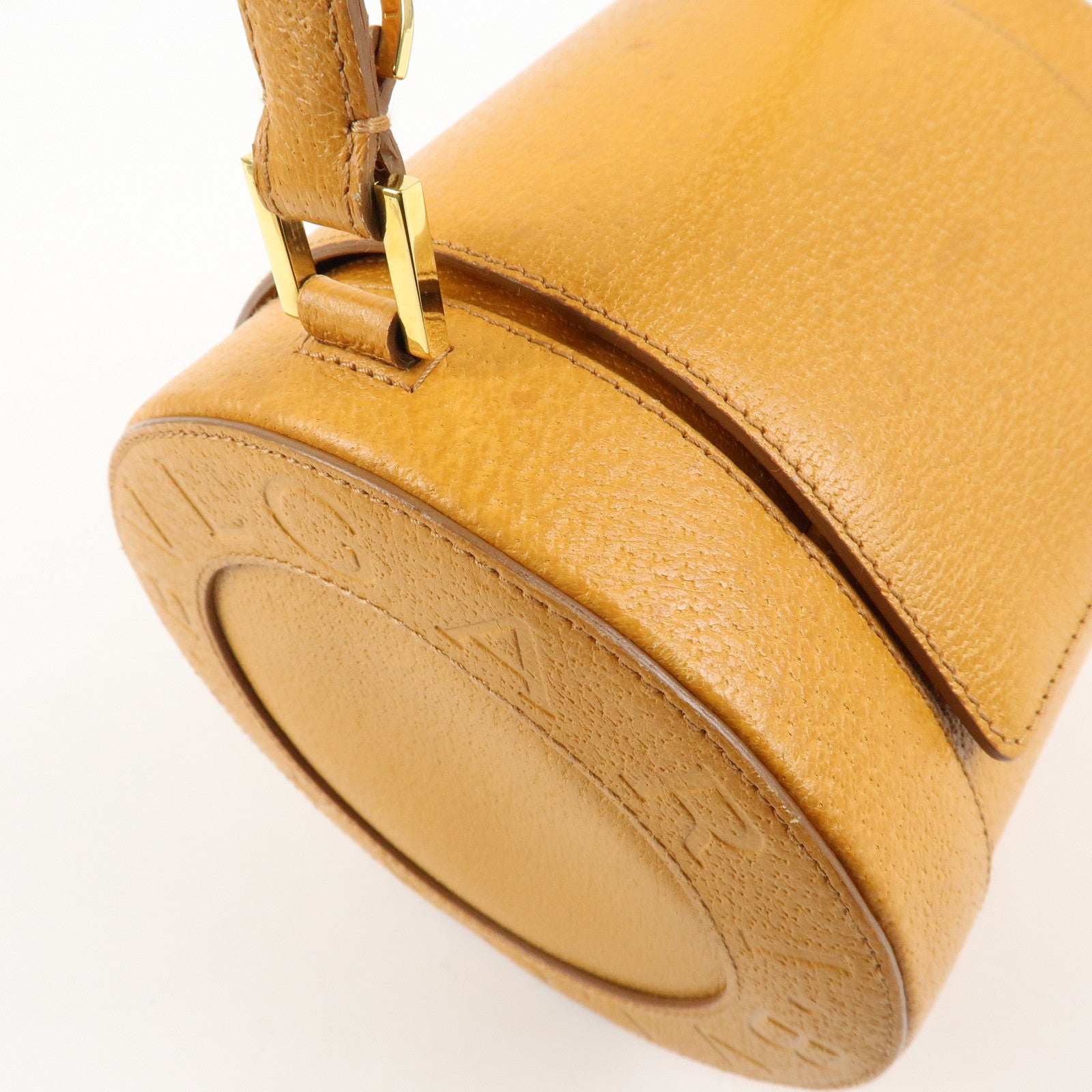 BVLGARI B-zero1 Drum Shoulder Bag Mustard Yellow Used