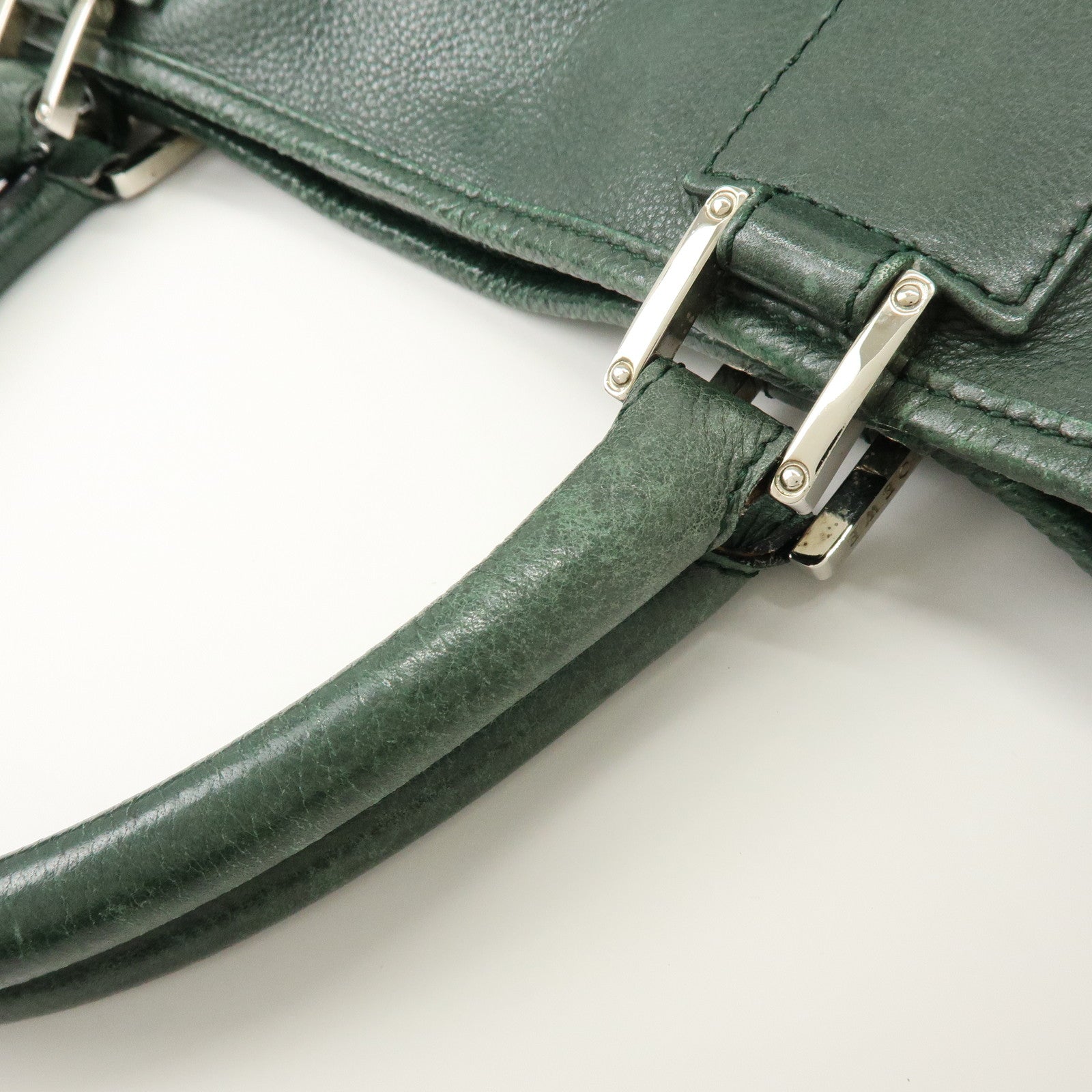 LOEWE Anagram Leather Tote Bag Hand Bag Green