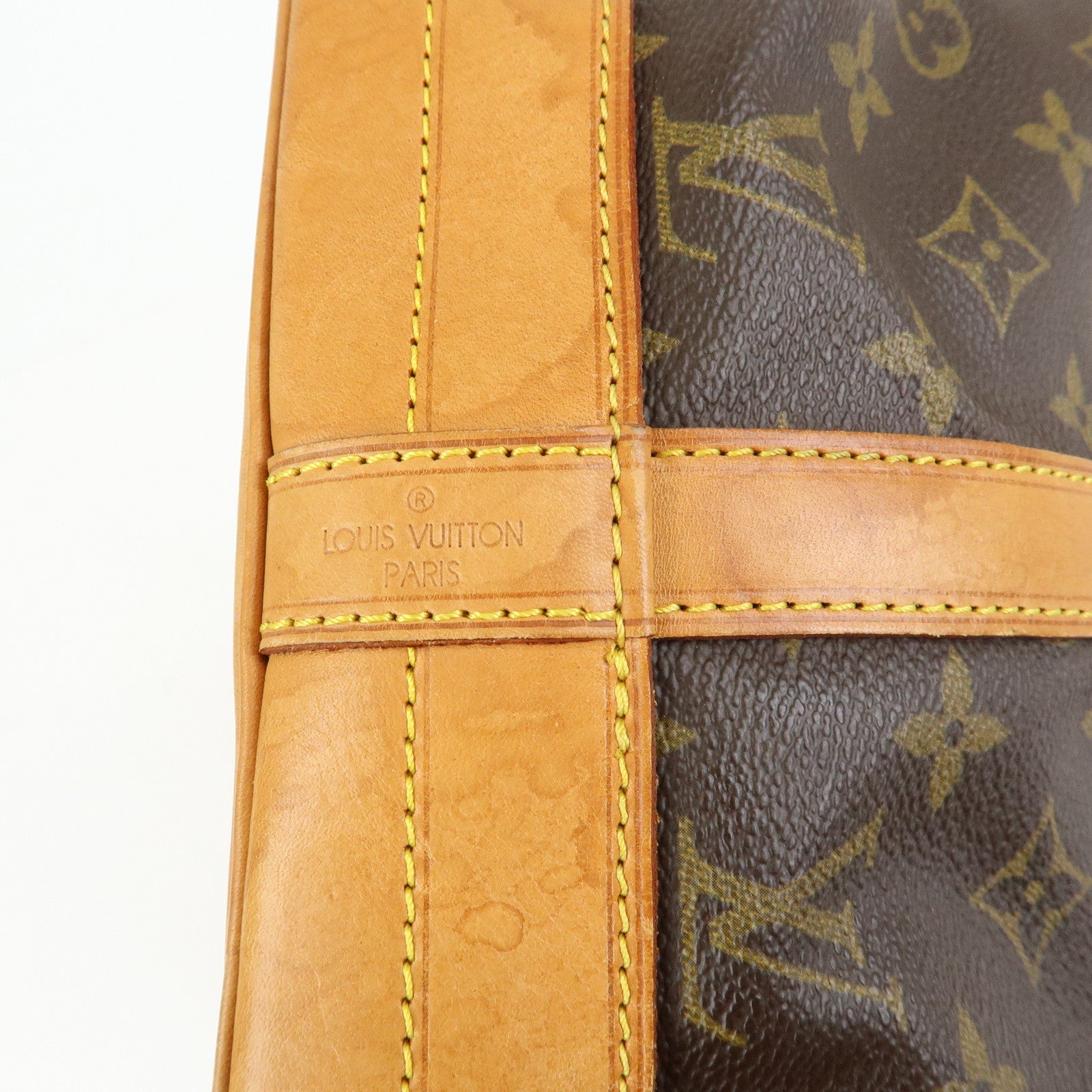 Louis Vuitton Monogram Canvas Leather Noe Shoulder Bag Brown M42224
