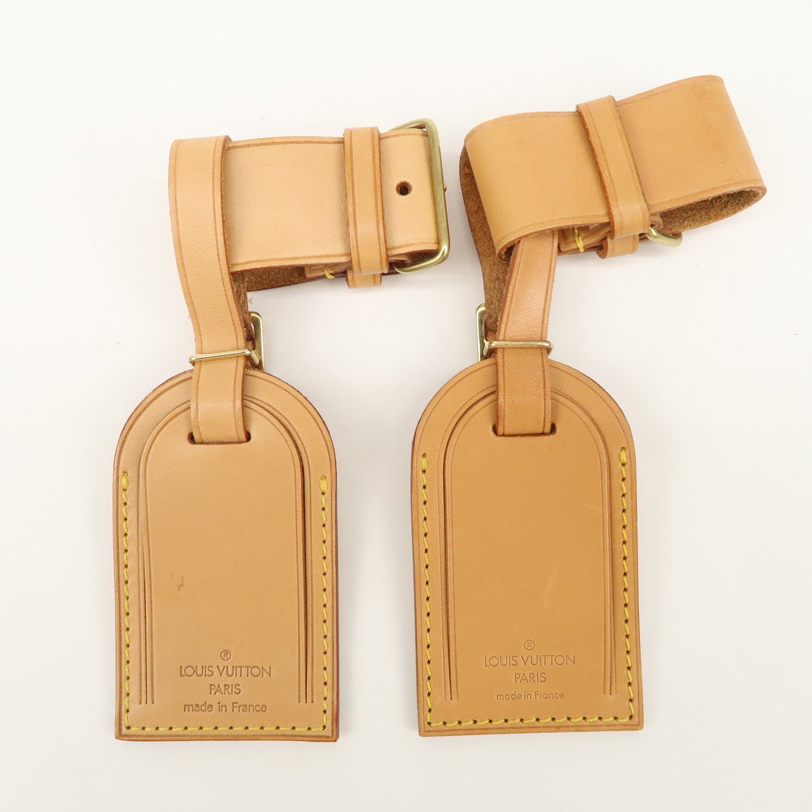 Louis Vuitton Set of 10 Leather Name Tag & Poignet Natural Used
