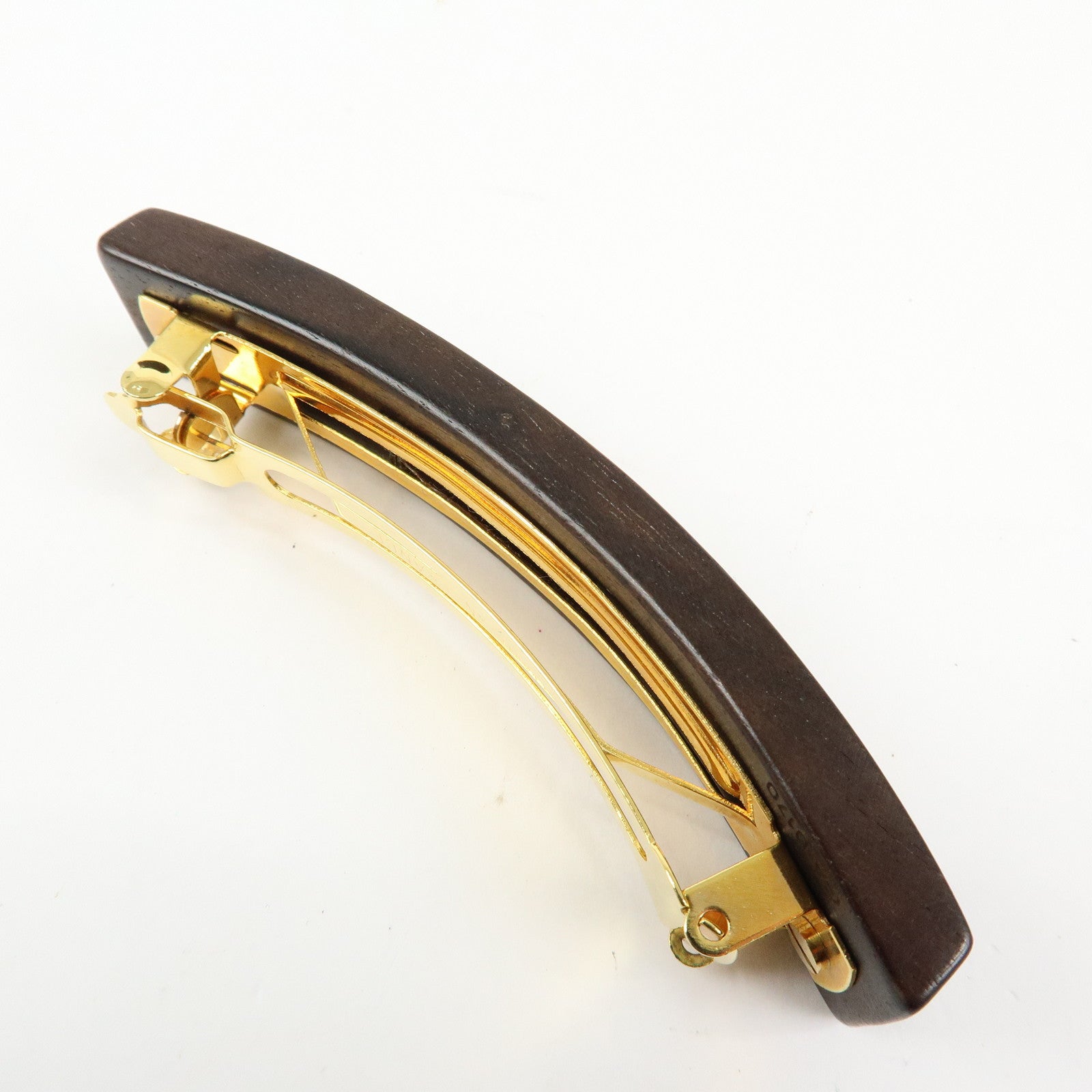 Louis Vuitton Sylvanie Barrette Wooden Hair Accessory Brown M65181