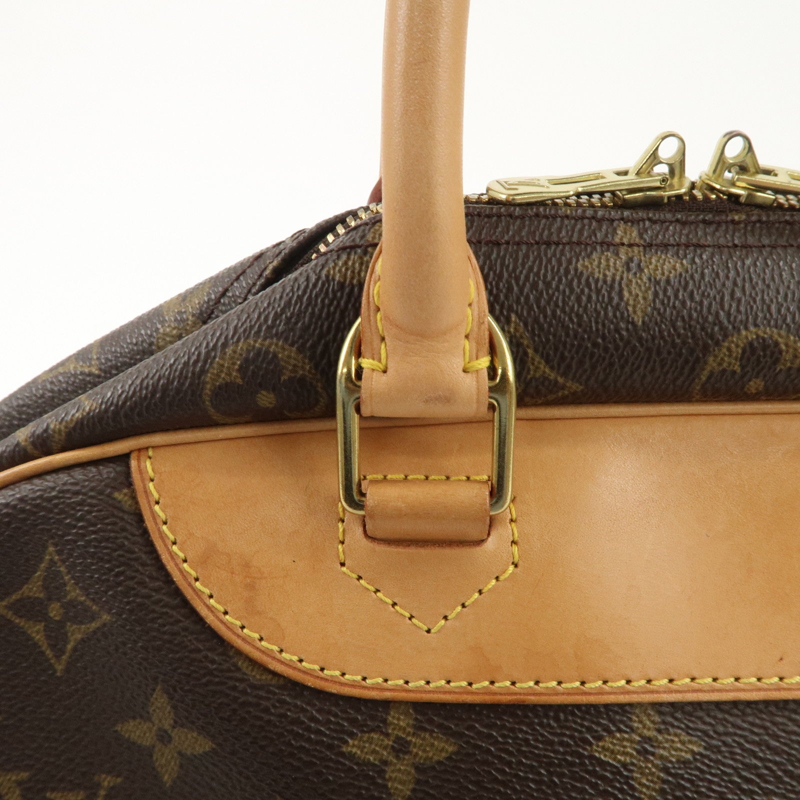 Louis Vuitton Monogram Deauville Hand Bag Brown M47270 Used