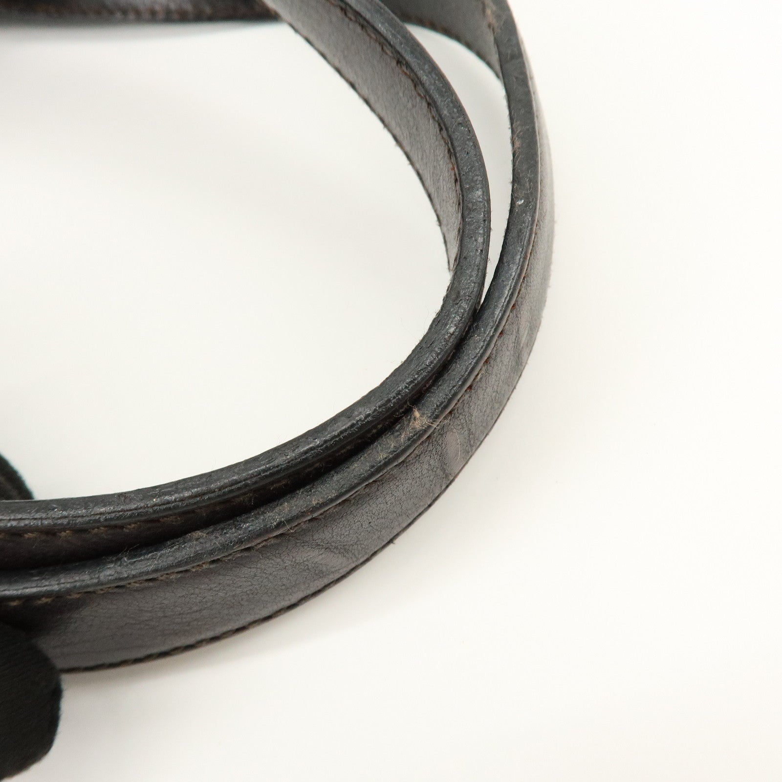 SAINT LAURENT PARIS Muse Leather Hand Bag Dark Brown 156465