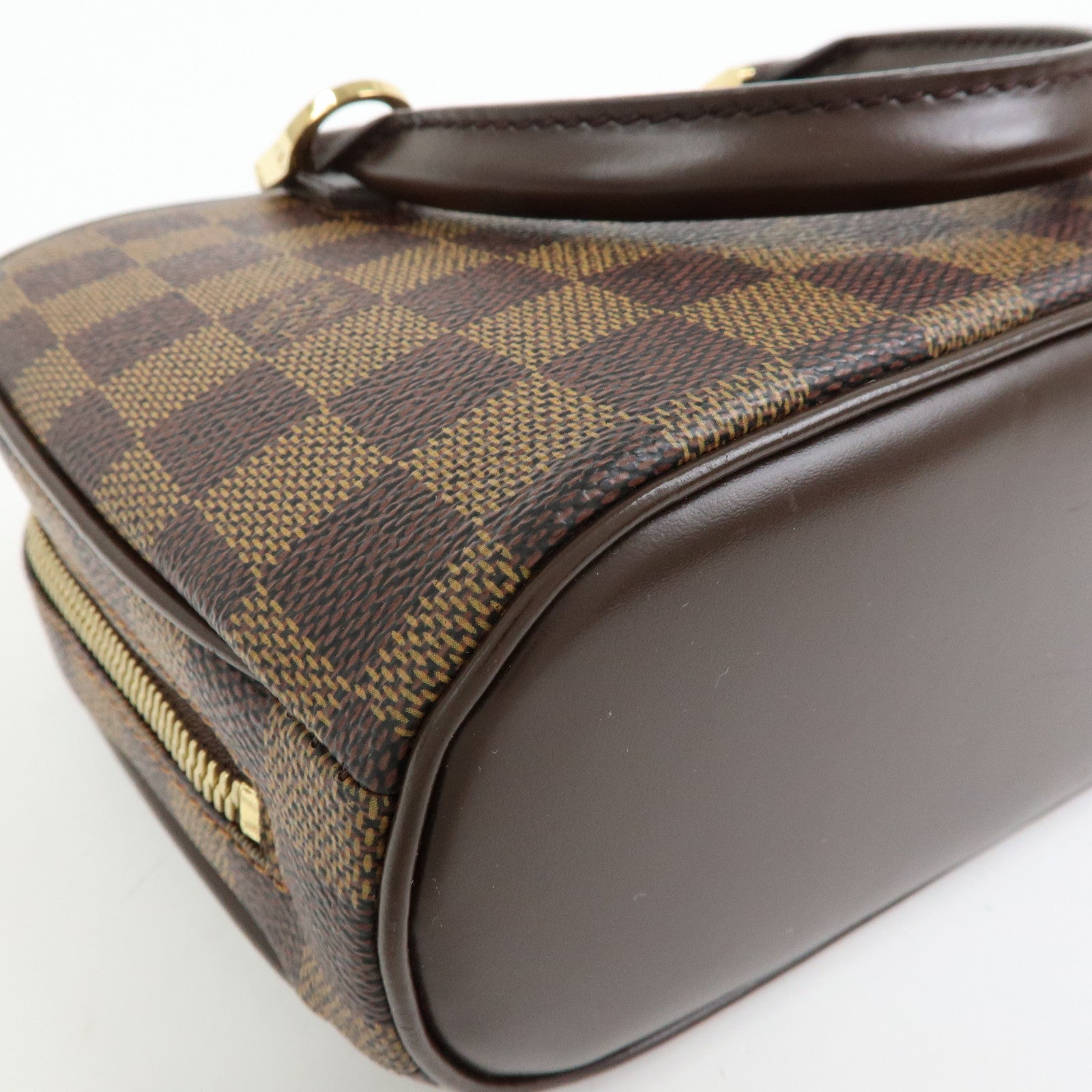 Louis Vuitton Saleya Mini Damier Ebene Canvas Leather Hand Bag