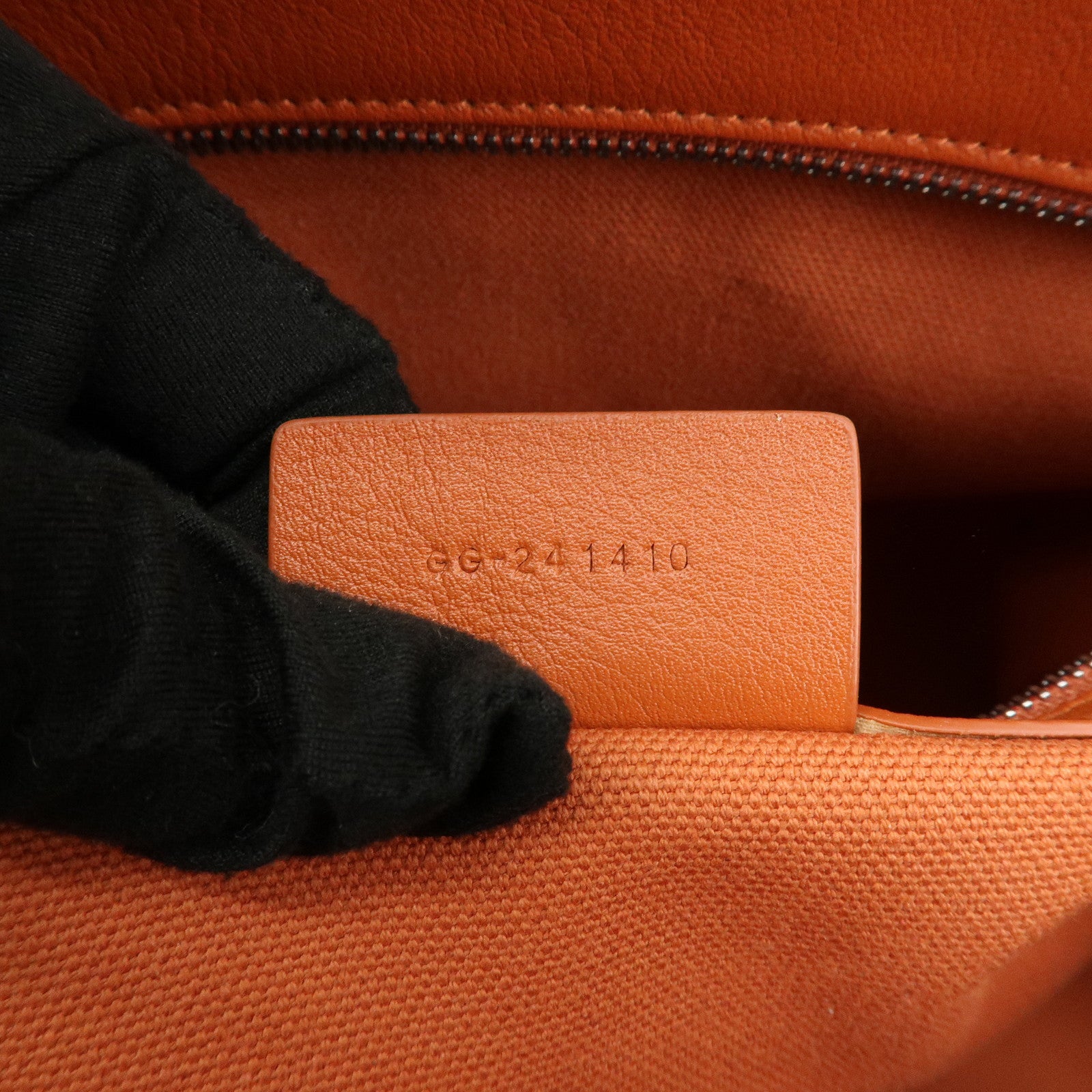 Ferragamo Logo Leather Tote Bag Hand Bag Orange