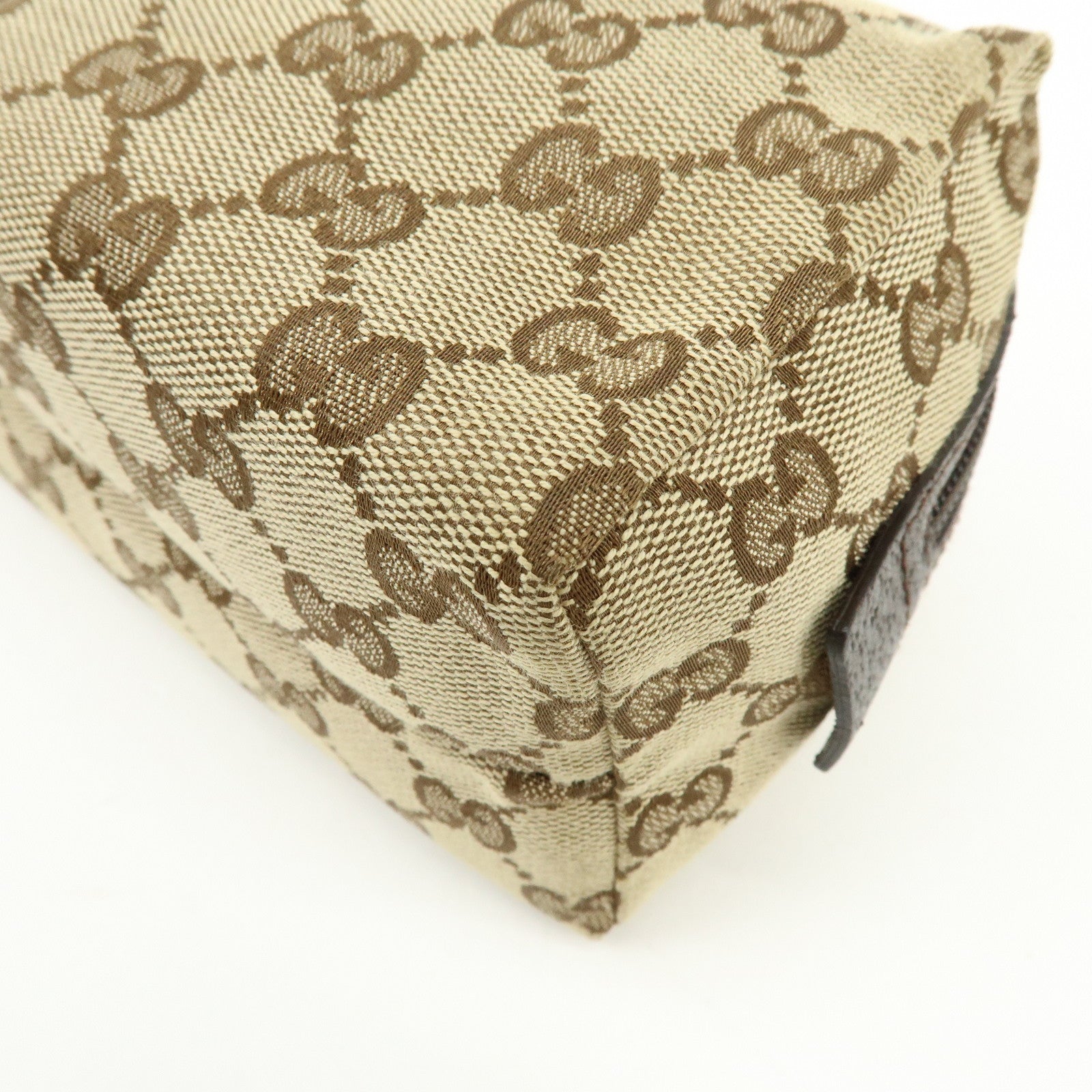 GUCCI GG Monogram Canvas Cosmetic Pouch Beige Brown 29595