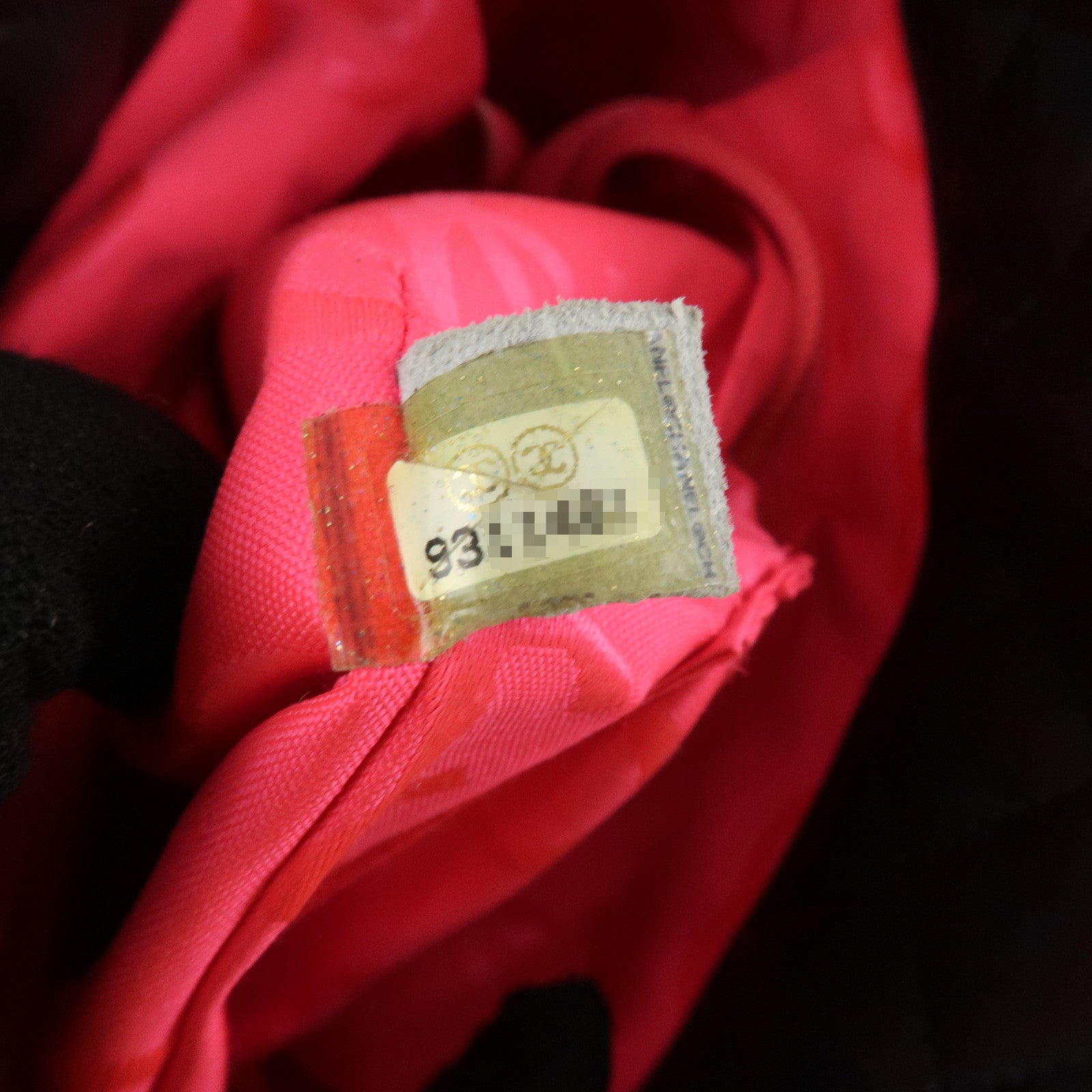 CHANEL Cambon Line COCO Mark Lamb Skin Small Tote Bag Black A25166 Used