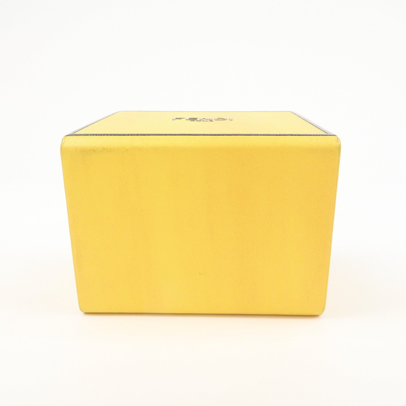 FENDI Logo Leather Mini Box Bag Charm Key Holder Yellow 7AR894