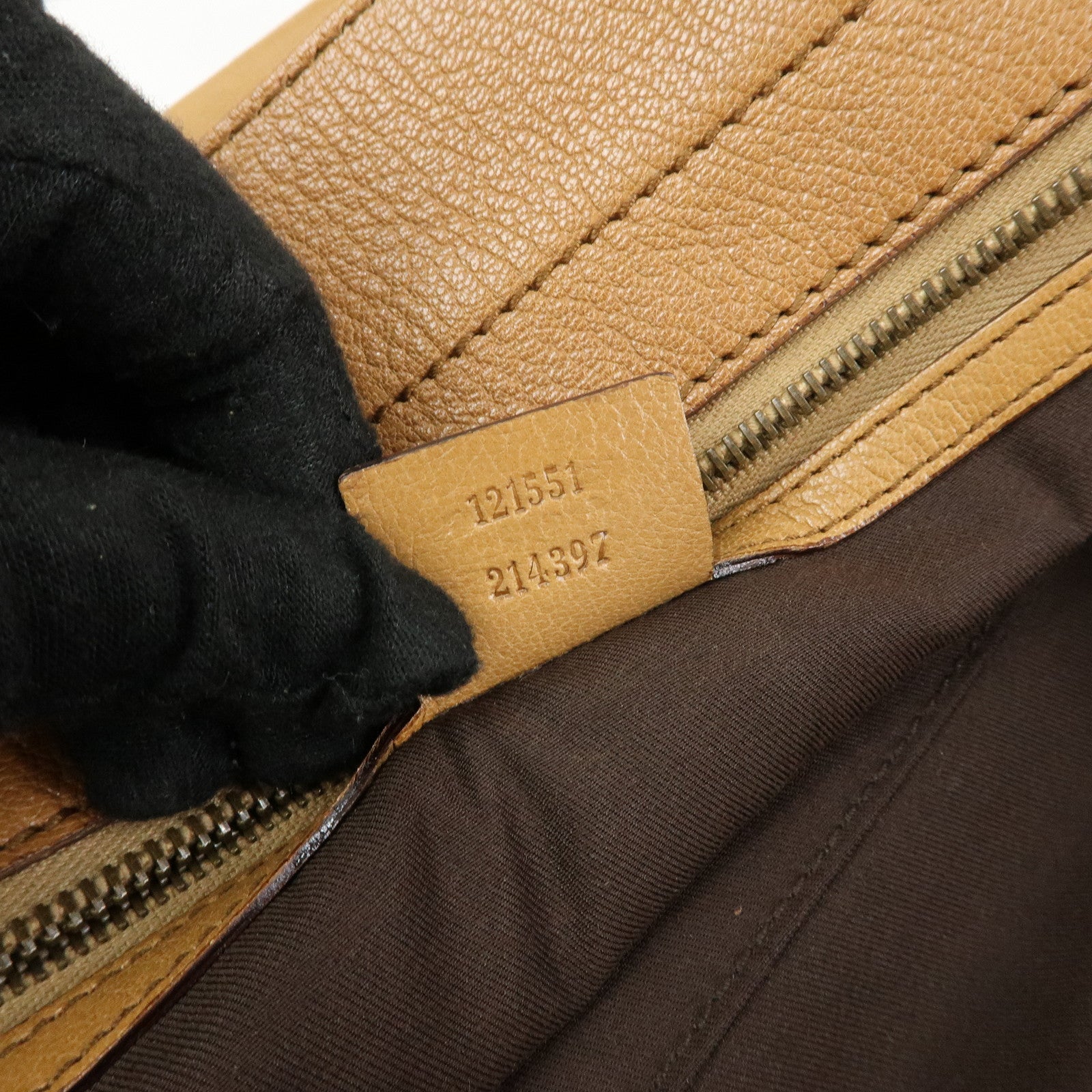 GUCCI Interlocking G Leather Blondie Studs Hand Bag Brown 121551