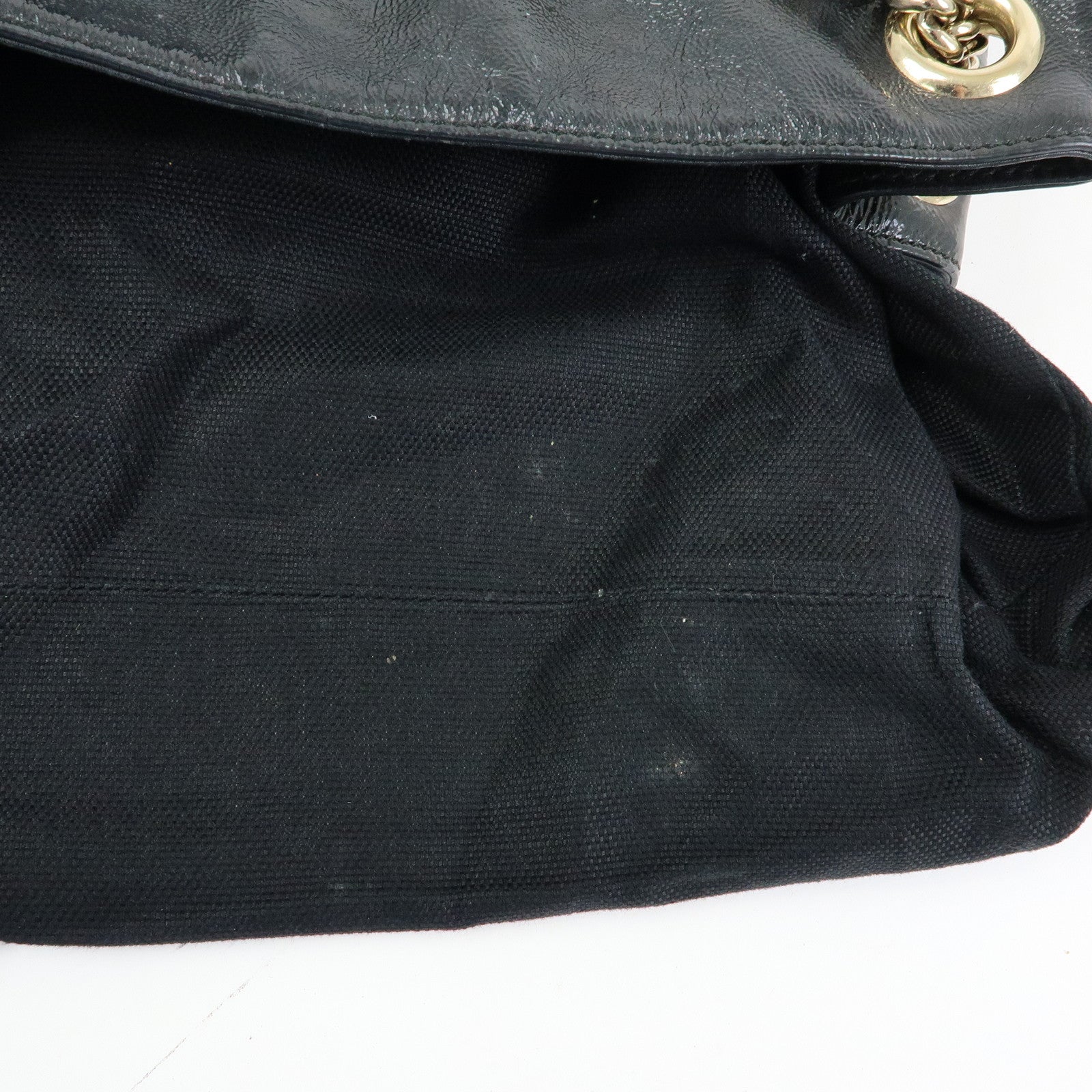 GUCCI SOHO Interlocking G Patent Leather Chain Shoulder Bag 308982