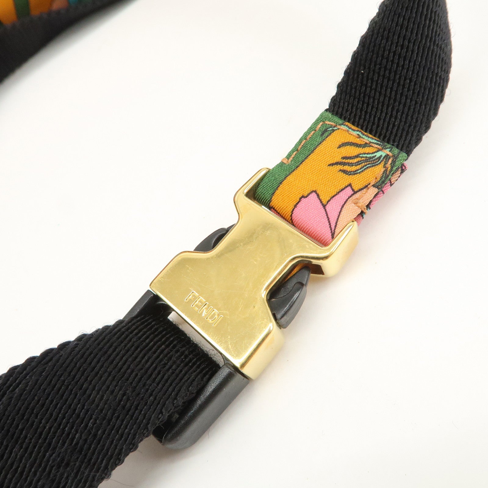 FENDI Bagguette Nylon 2Way Bag Waist Bag Orange Multi Color 8BR782 Used