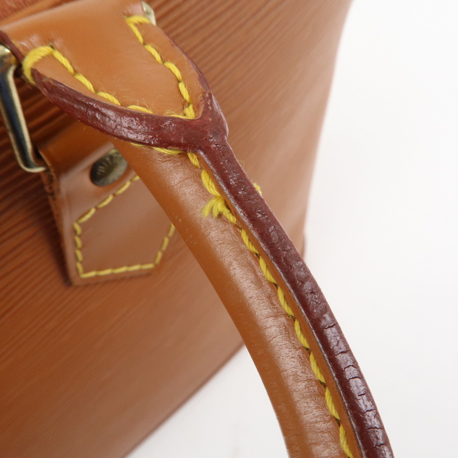 Louis Vuitton Epi Alma Hand Bag Zipang Gold M54148