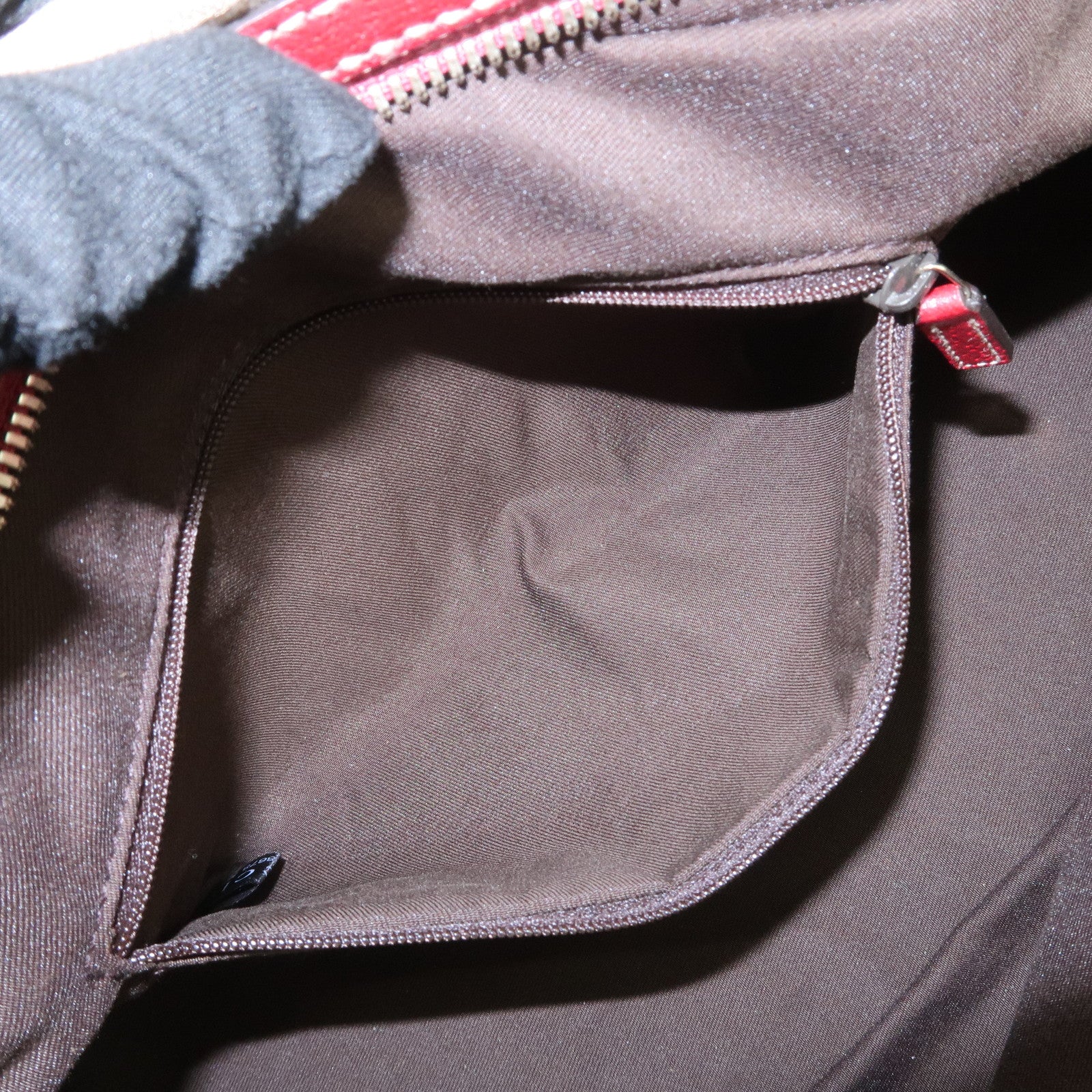 GUCCI Sherry Princy Leather GG Canvas Boston Bag Beige Red 161720