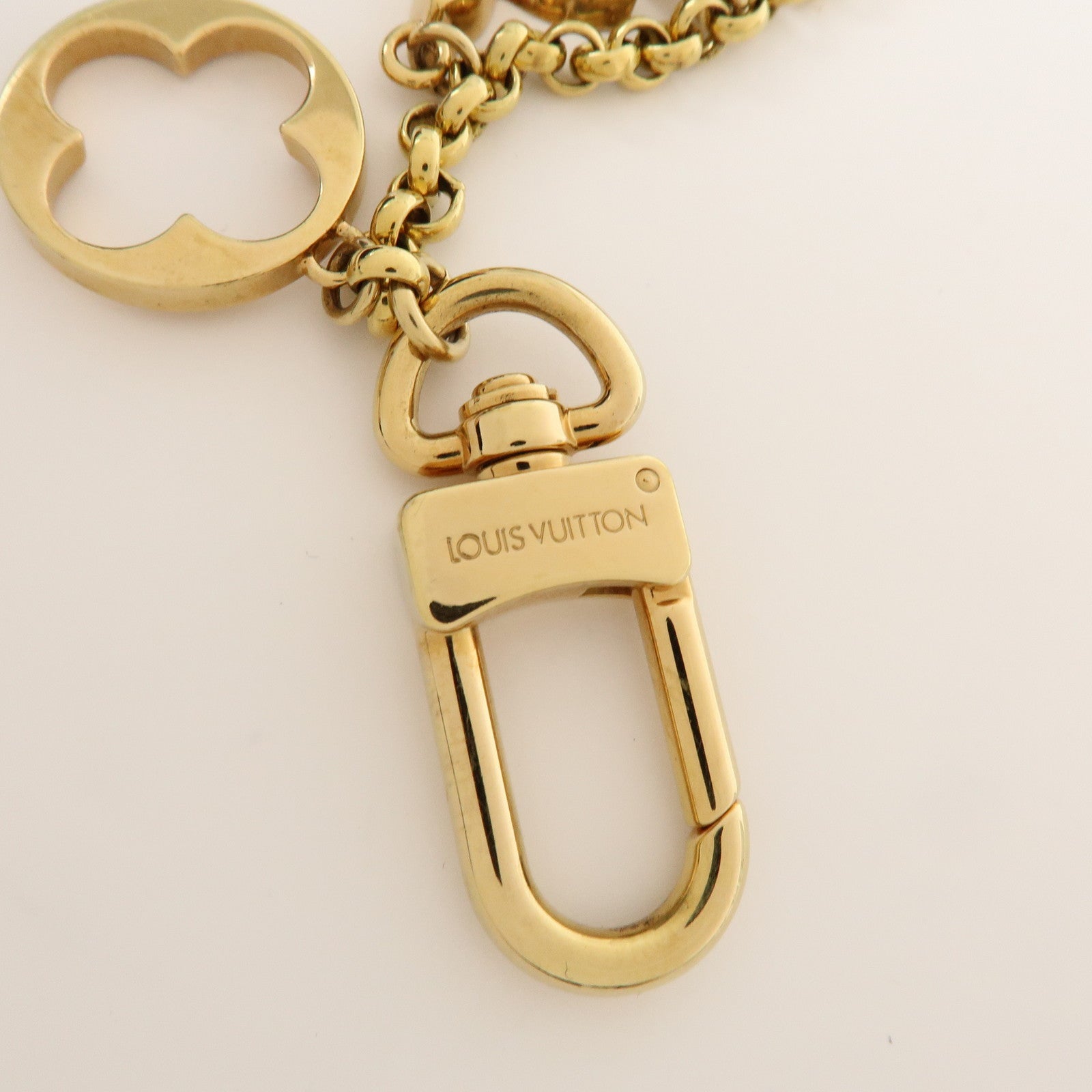 Louis Vuitton Fleur de Monogram Bag Charm Key Chain Gold M65111