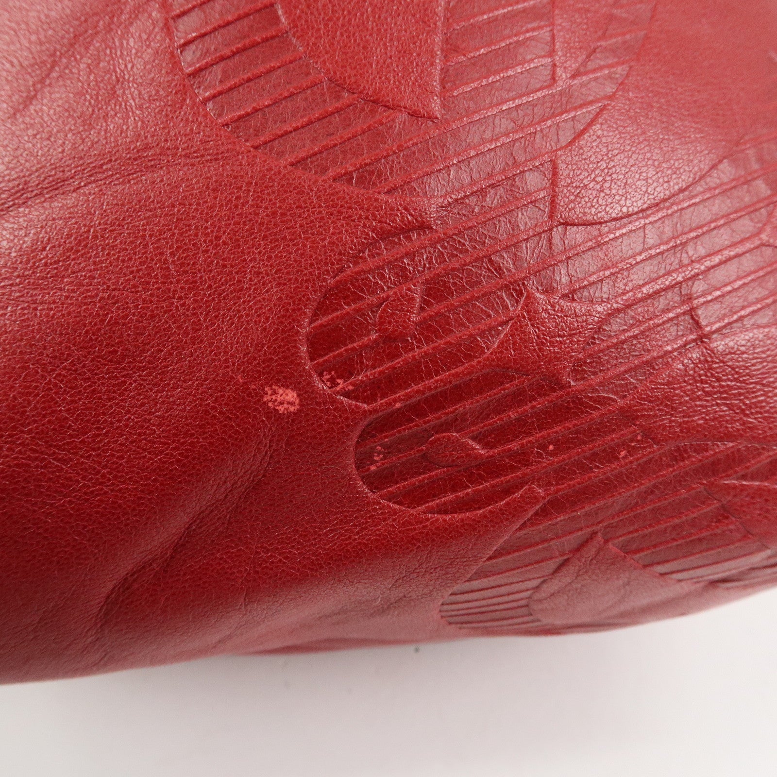 LOEWE Anagram Nappa Leather Shoulder Bag Crossbody Bag Red