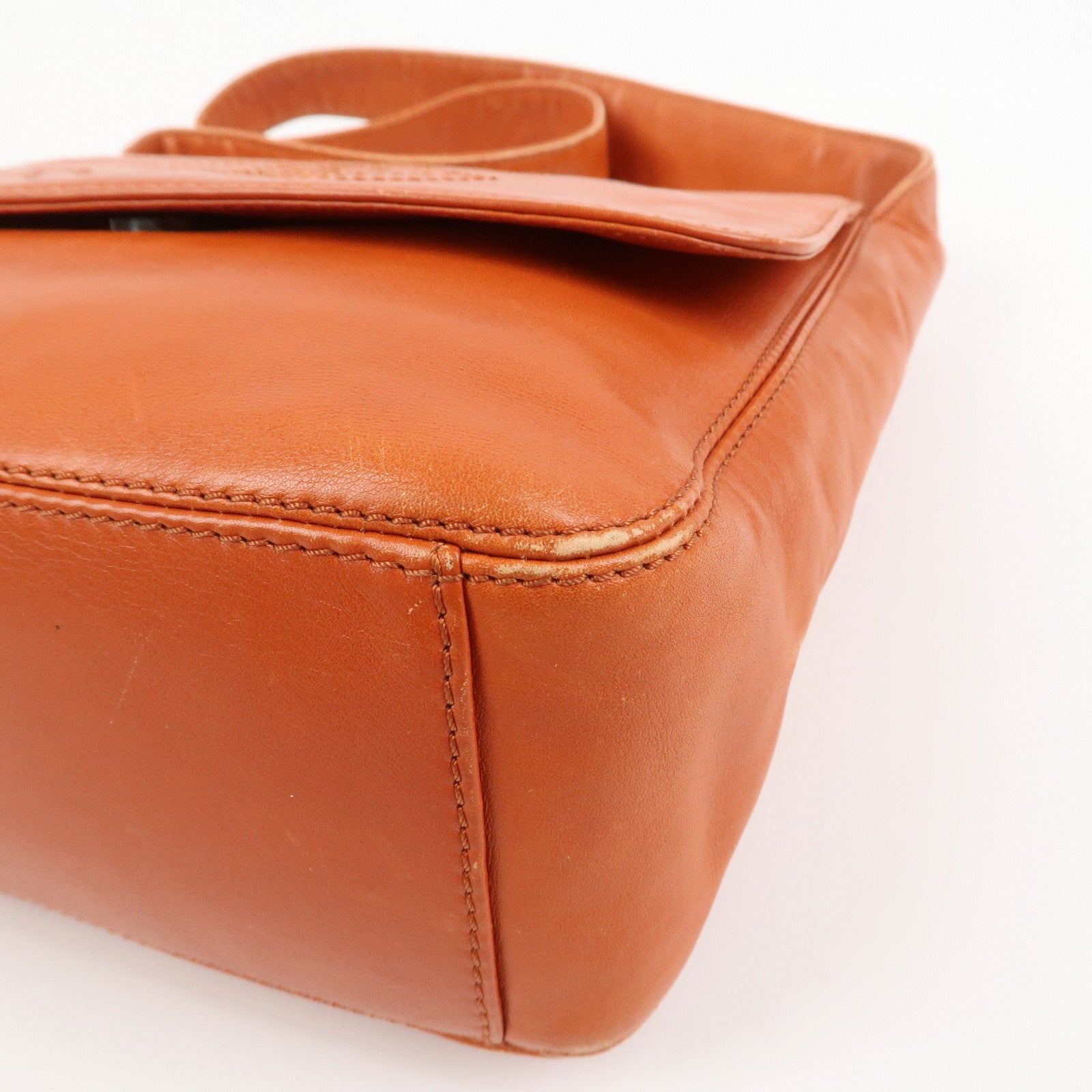 CHANEL COCO Mark Calf Leather Shoulder Bag Hand Bag Brown