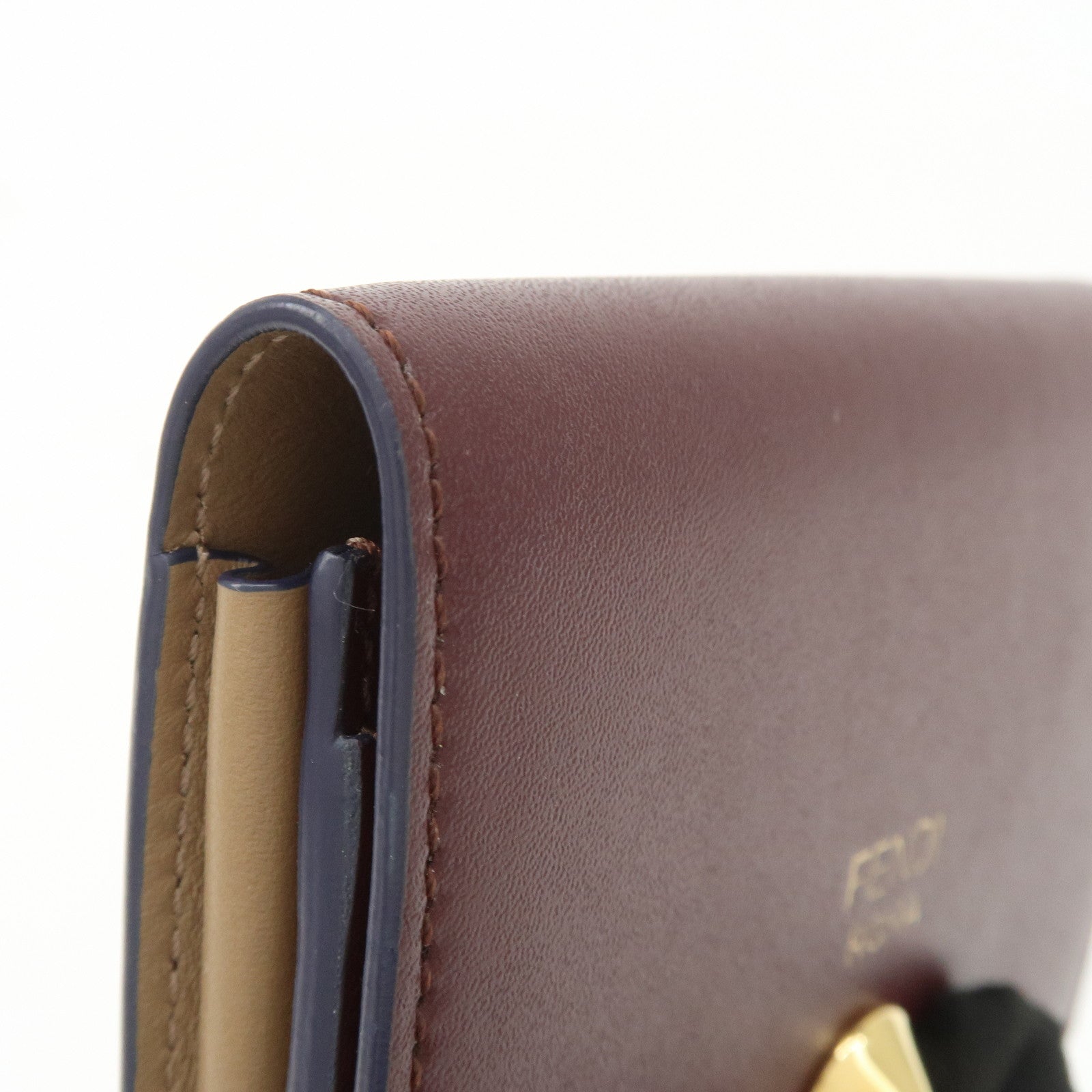 FENDI By The Way Leather Card Case Bordeaux 3M0217