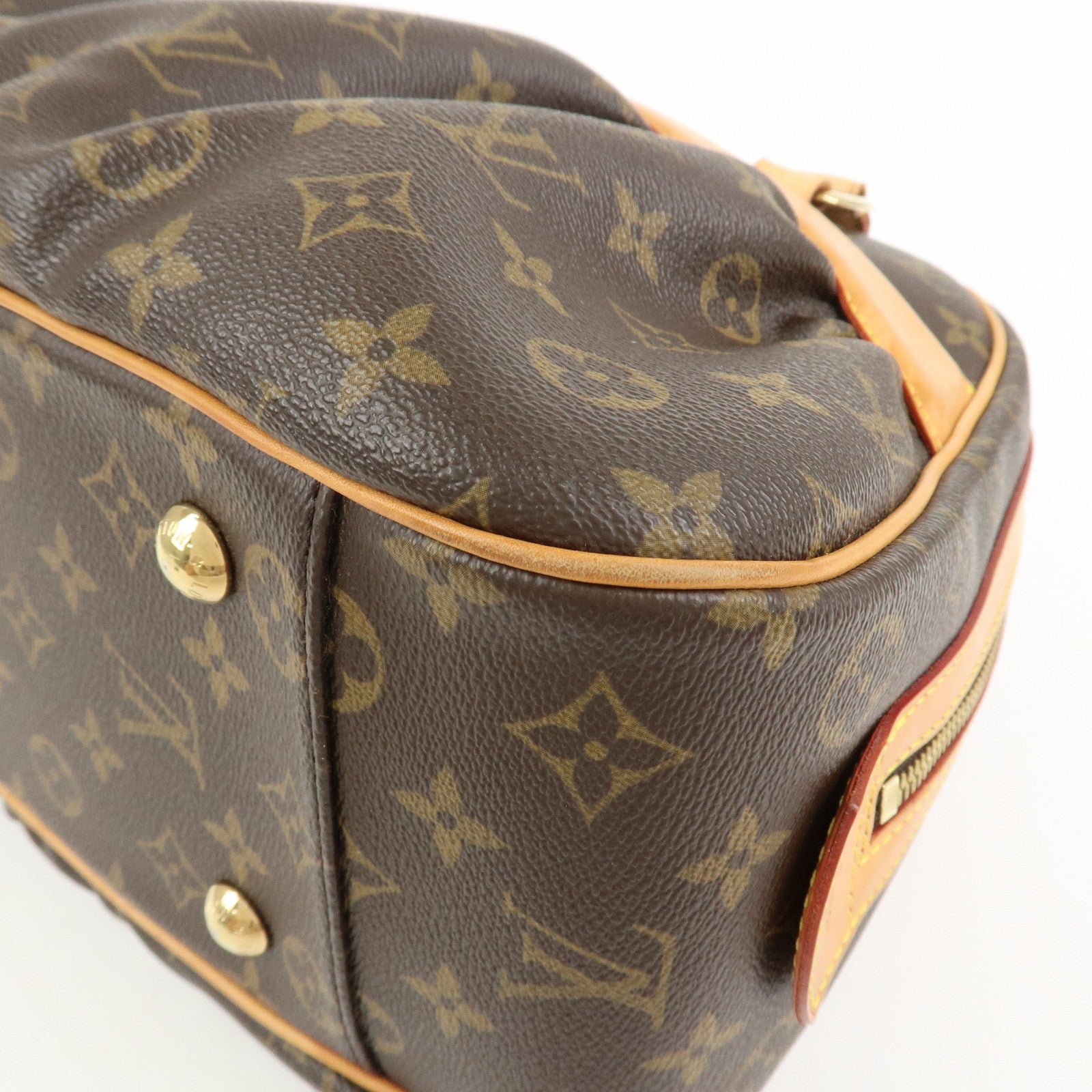 Louis Vuitton Monogram Mitsy Handbag Boston Bag Brown M40058