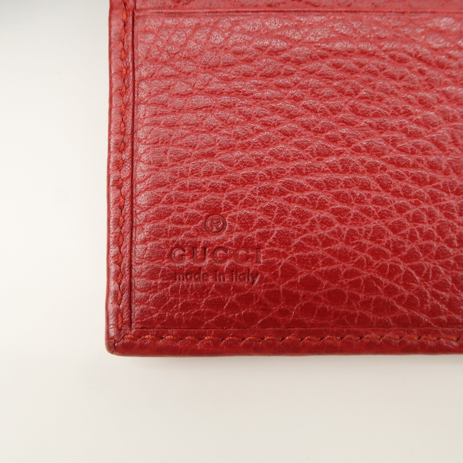GUCCI GG Marmont Leather Bi-Fold Wallet Castilian Red 456122