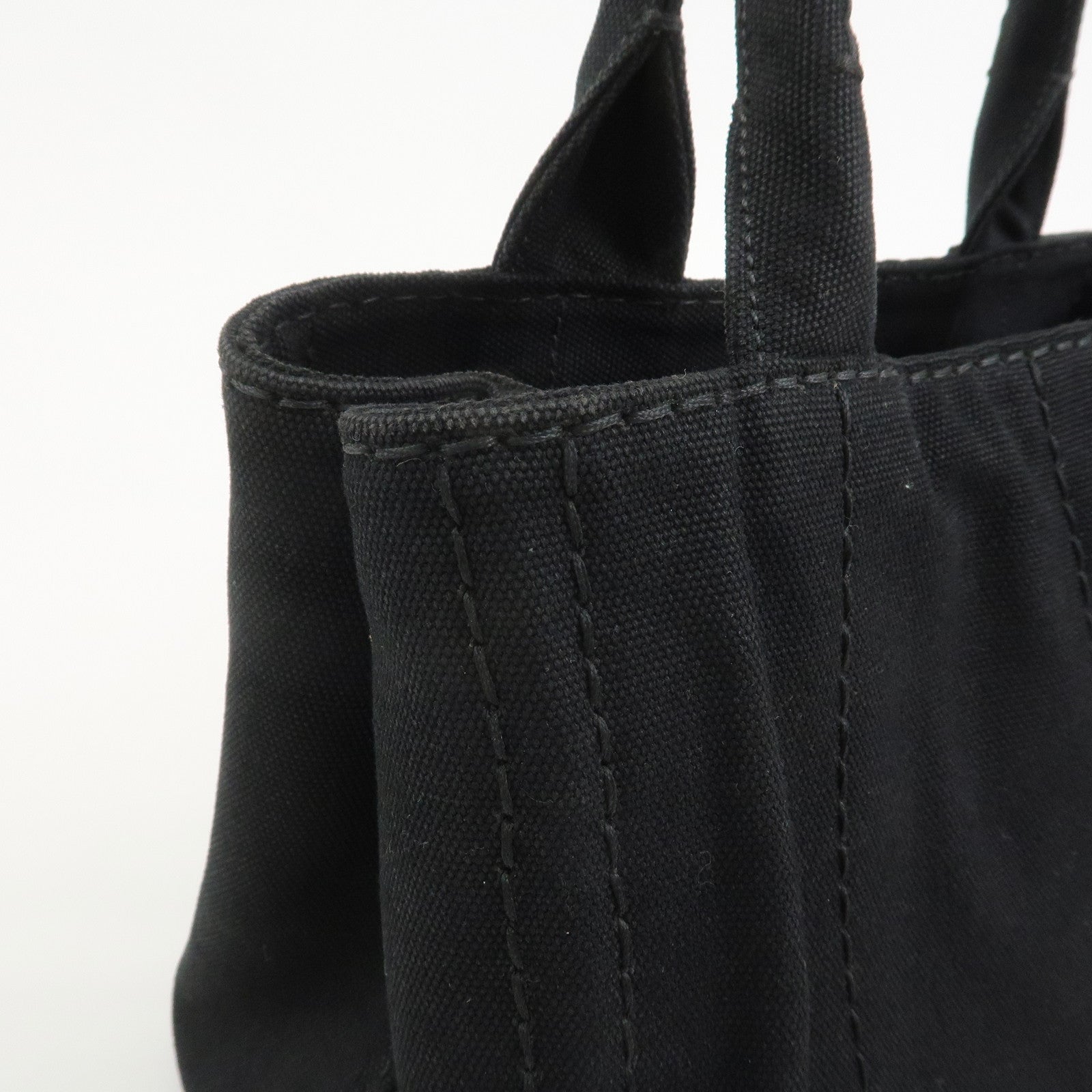 PRADA Canapa Mini Canvas 2Way Bag Hand Bag Black 1BG439