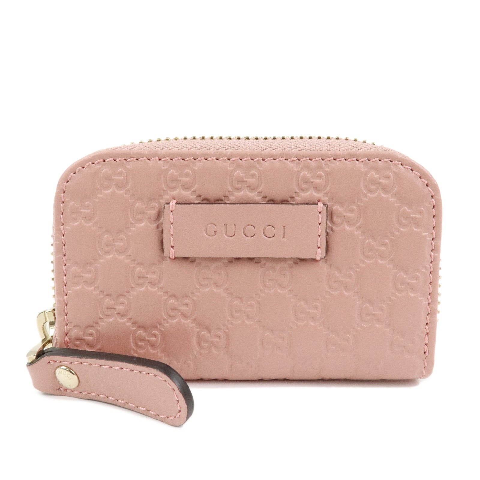GUCCI Micro Guccissima Leather Coin Case Coin Purse Pink 449896