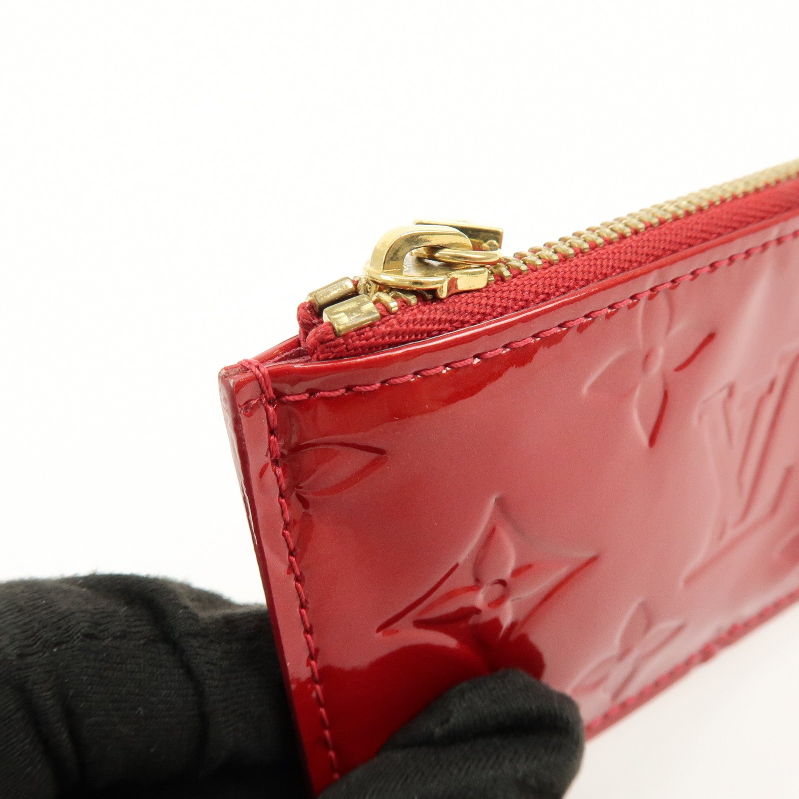 Louis Vuitton Monogram Vernis Pochette Cles Coin Case Red M91977