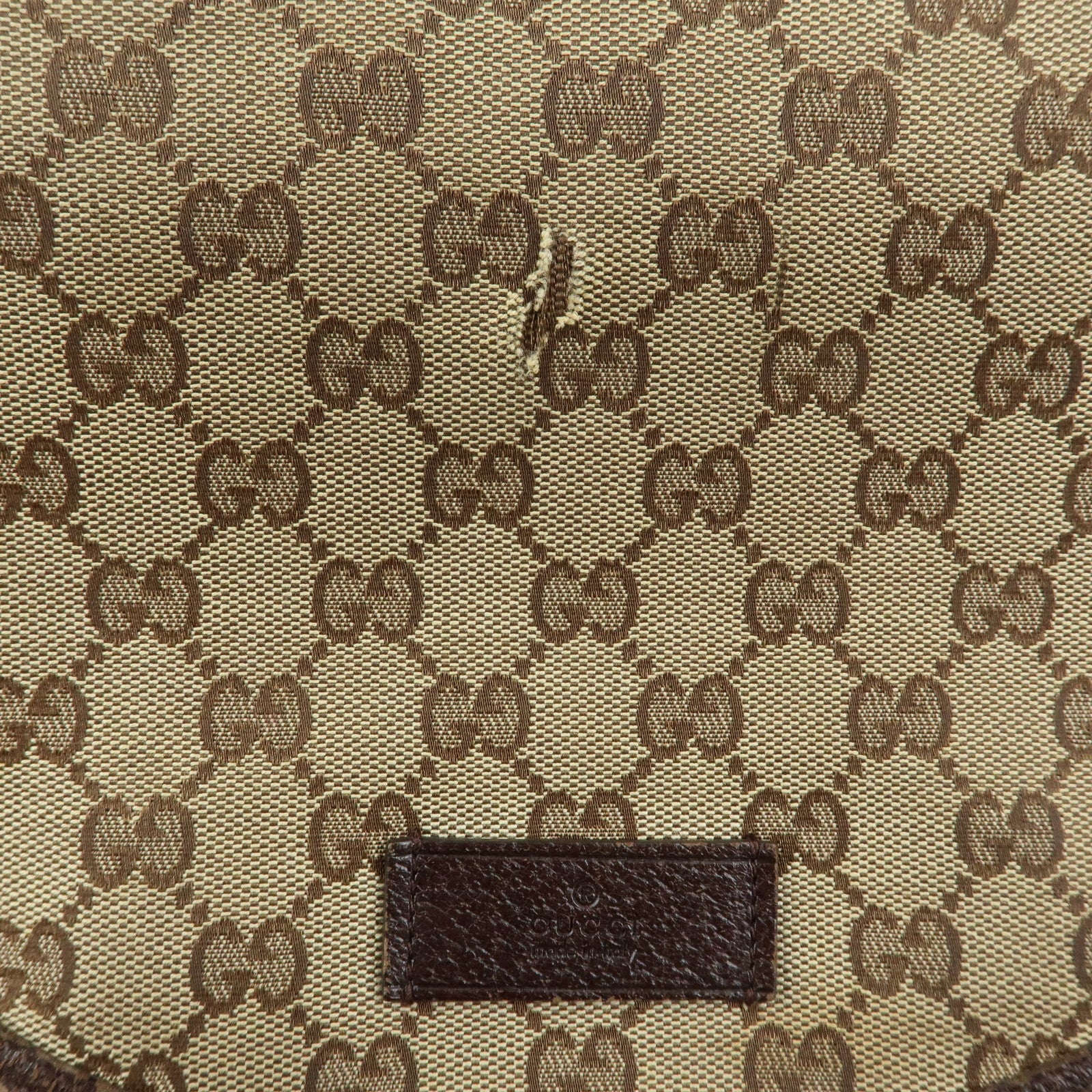 GUCCI GG Canvas Leather Shoulder Crossbody Bag Beige Brown 123326