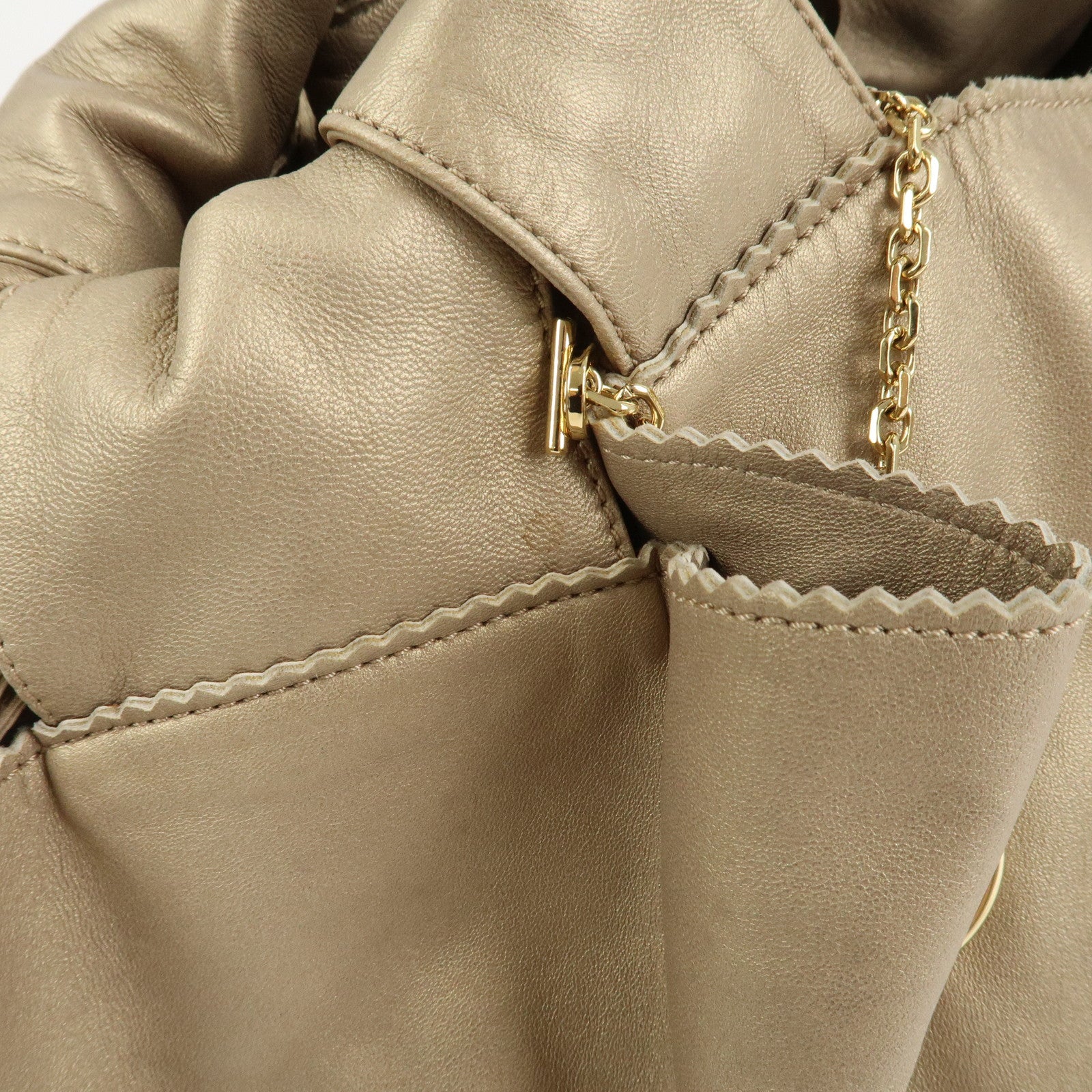 LOEWE Anagram Nappa Aire Leather Hand Bag Tote Bag Gold