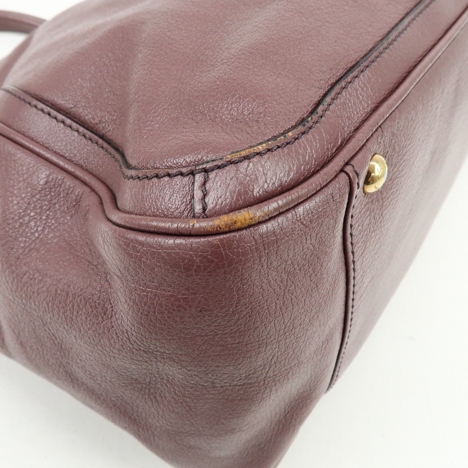 Ferragamo Gancini Leather Tote Bag Hand Bag Light Purple