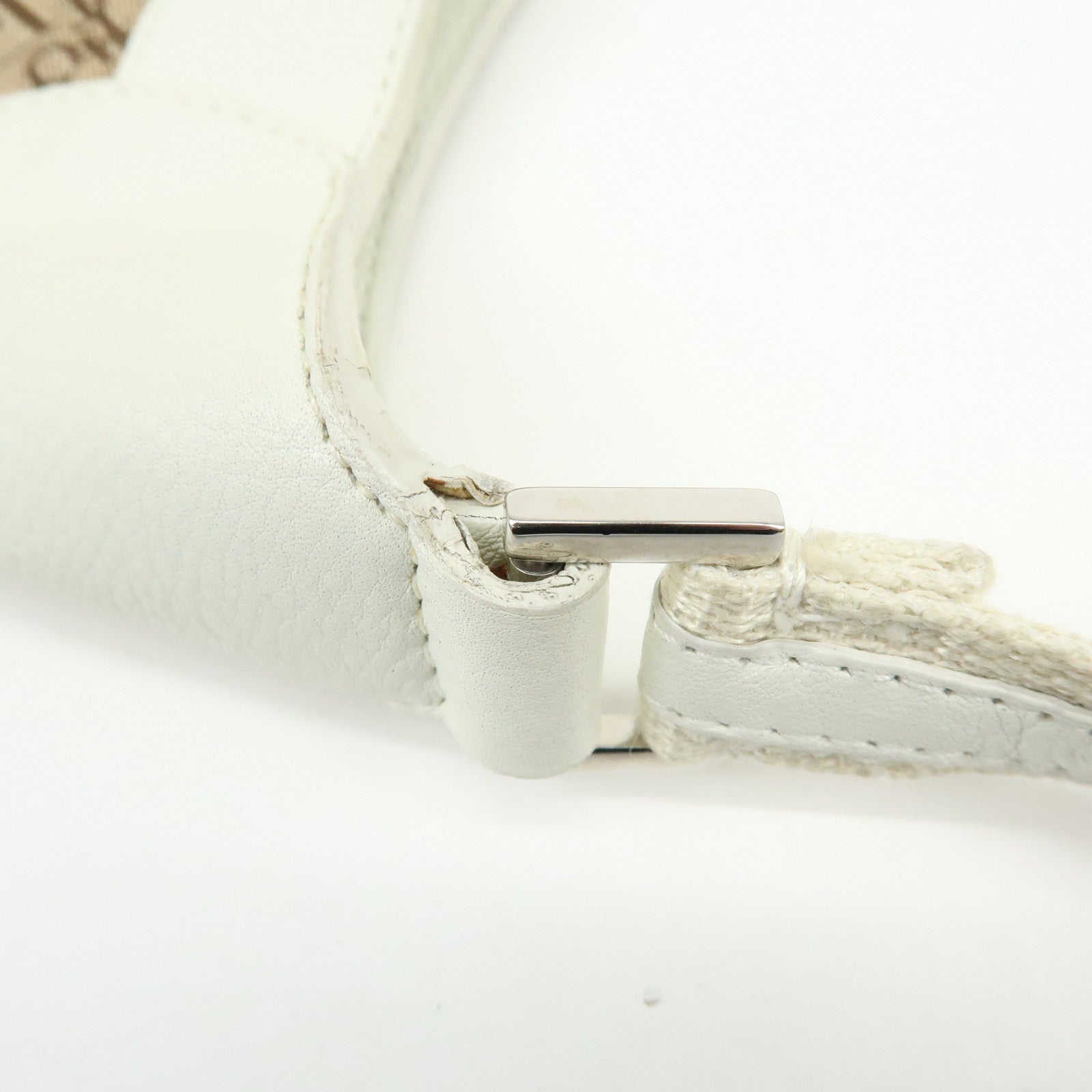 Christian Dior Trotter Jacguard Canvas Leather Shoulder Bag Brown